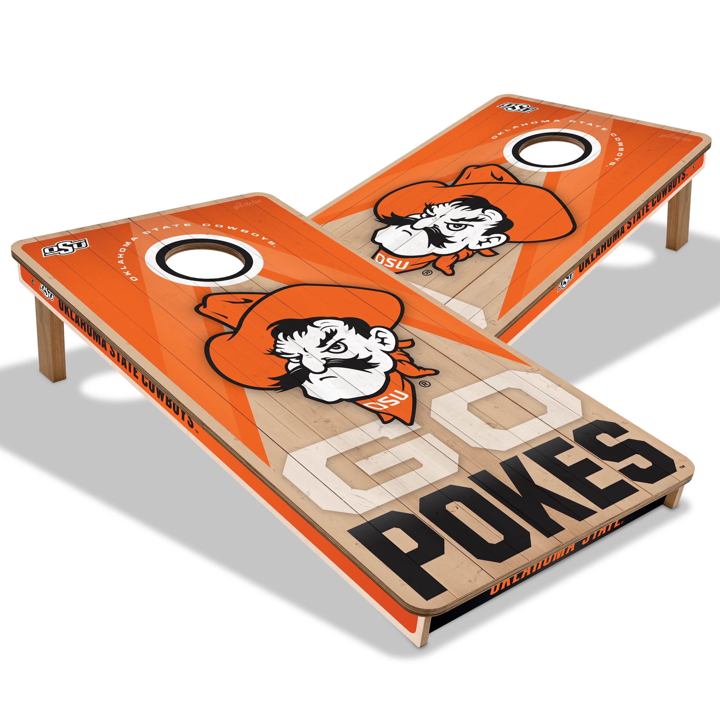 YouTheFan NCAA Oklahoma St Cowboys 2X4 Slogan Series Cornhole NO BAGS