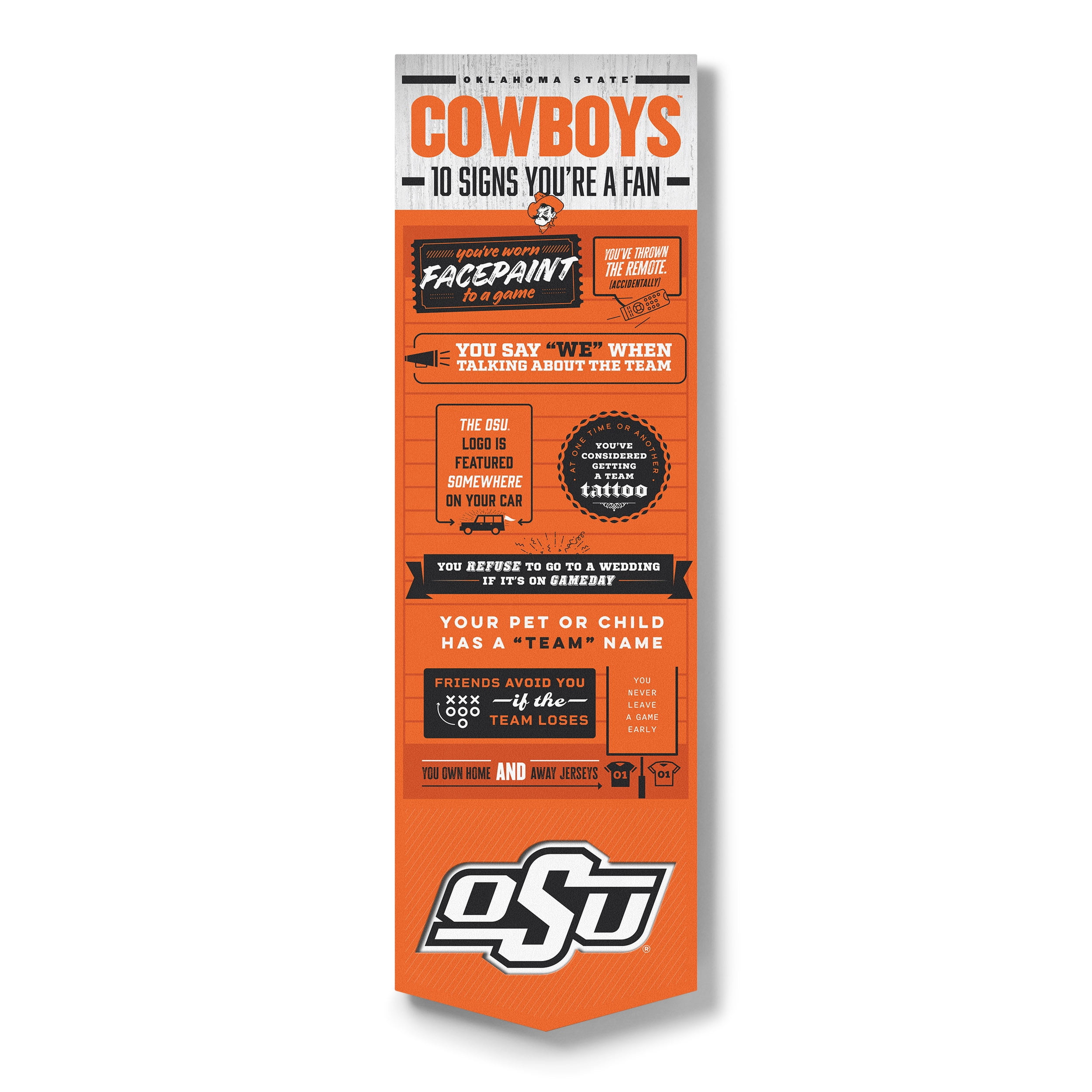 YouTheFan NCAA Oklahoma State Cowboys 3D Top 10 Wall Art