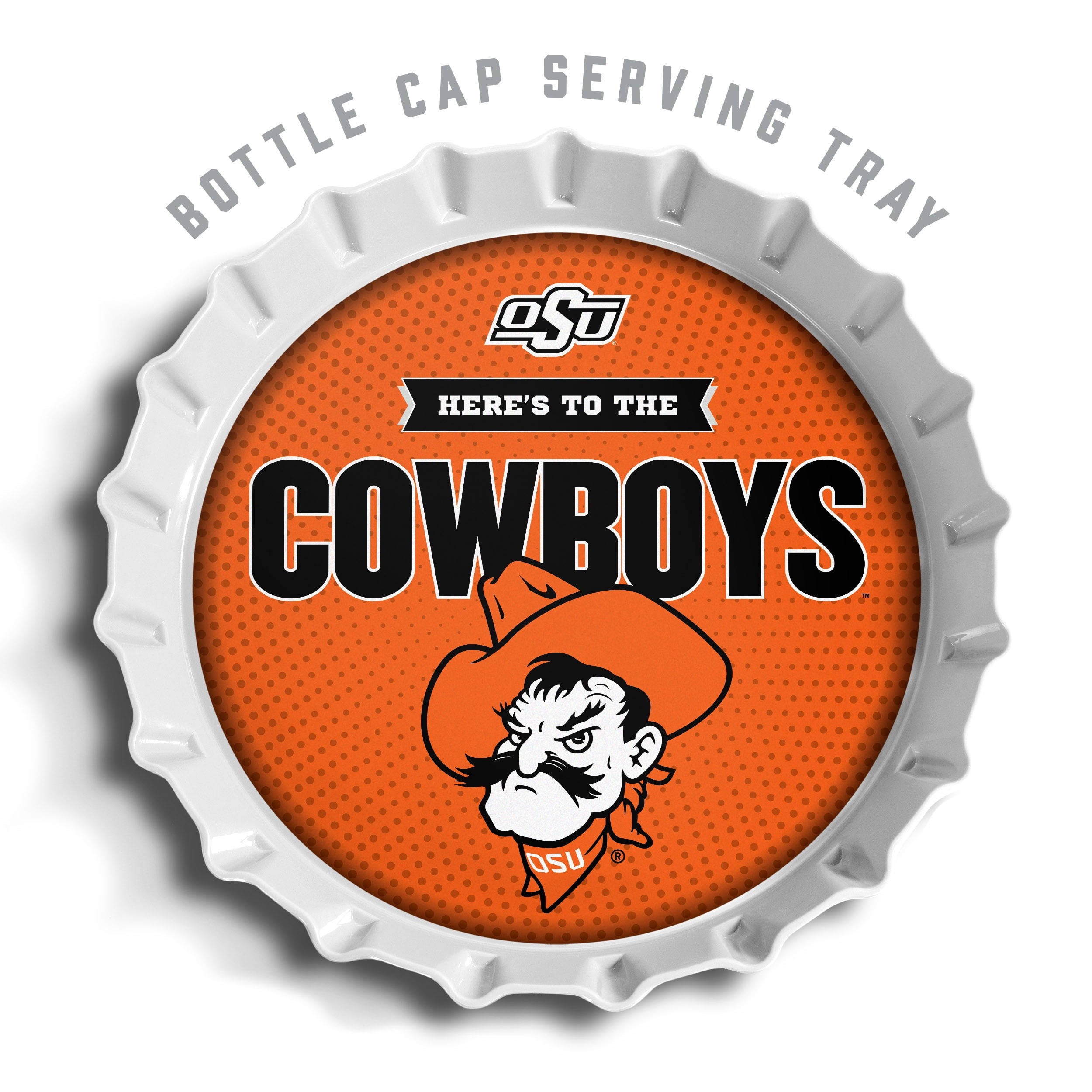 YouTheFan NCAA Oklahoma State Cowboys Bottle Cap Serving Tray