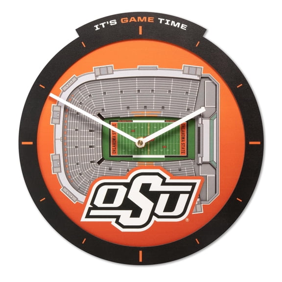 YouTheFan NCAA Oklahoma State Cowboys Stadiumview 3D Wall Clock