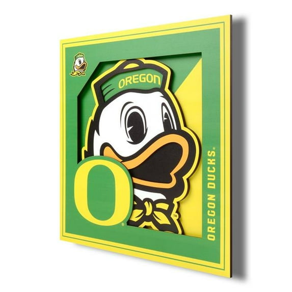 Oregon Ducks 12'' x 12'' 3D Logo Wall Art