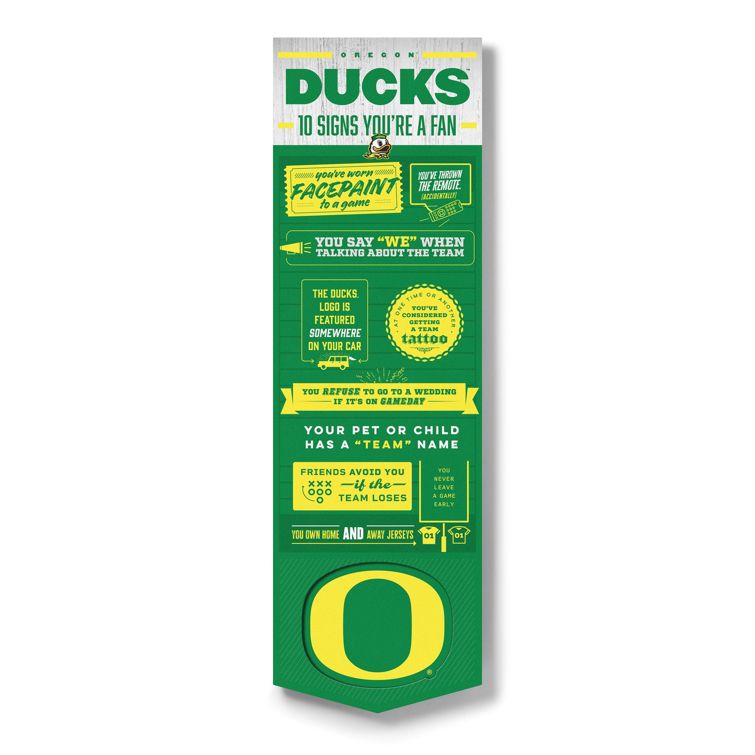 YouTheFan NCAA Oregon Ducks 3D Top 10 Wall Art