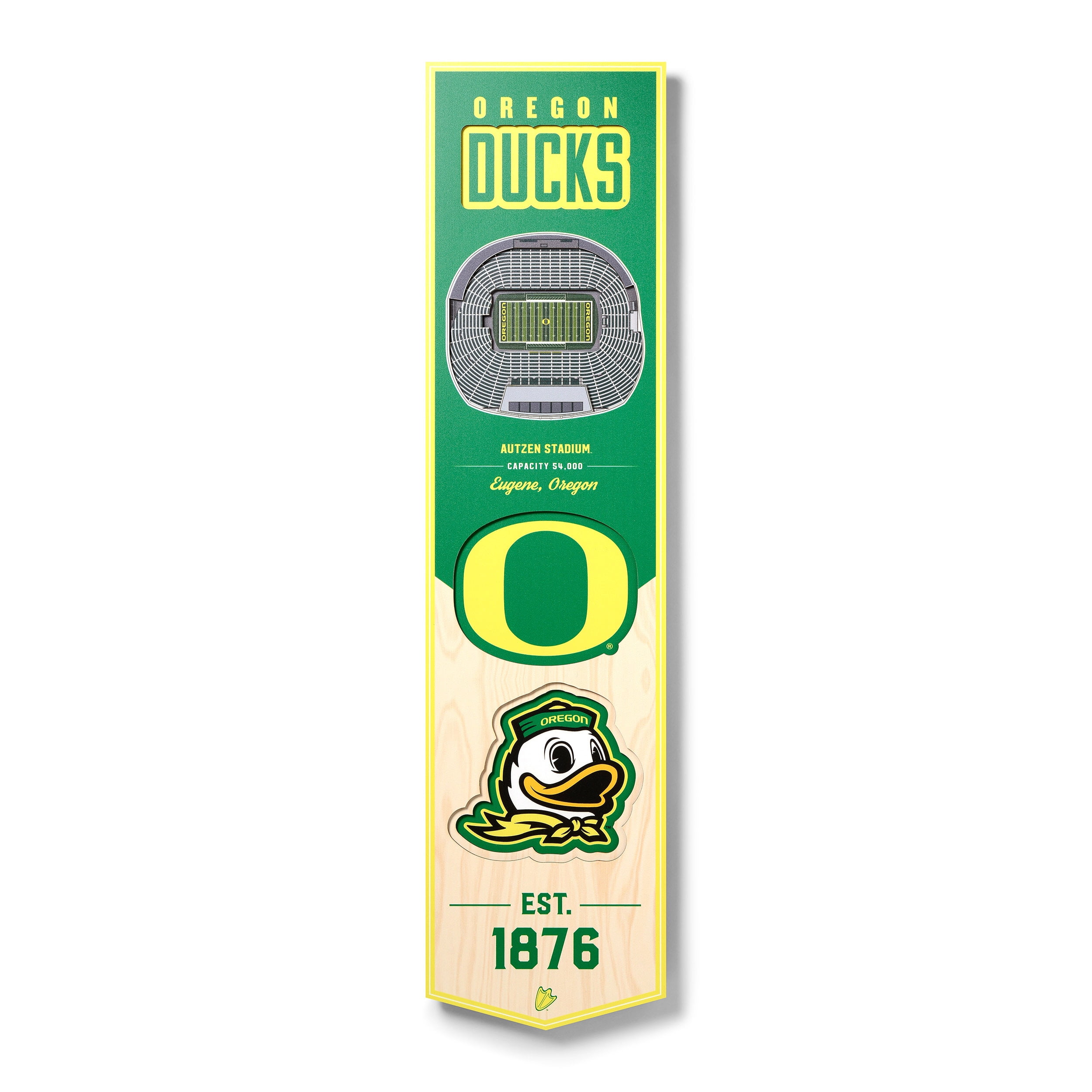 YouTheFan NCAA Oregon Ducks 8x32 Stadium View Banner