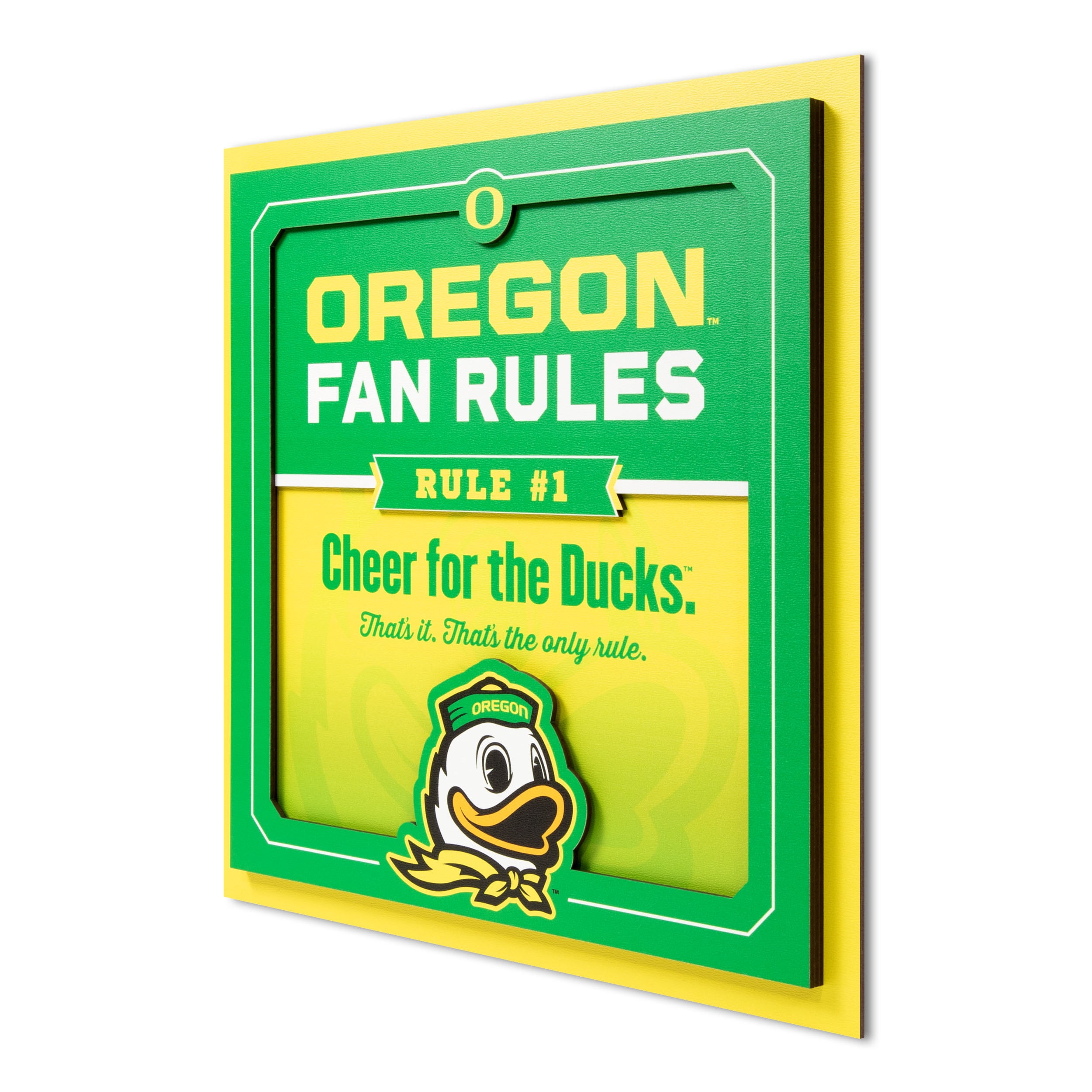 YouTheFan NCAA Oregon Ducks Fan Rules 3D Wall Art
