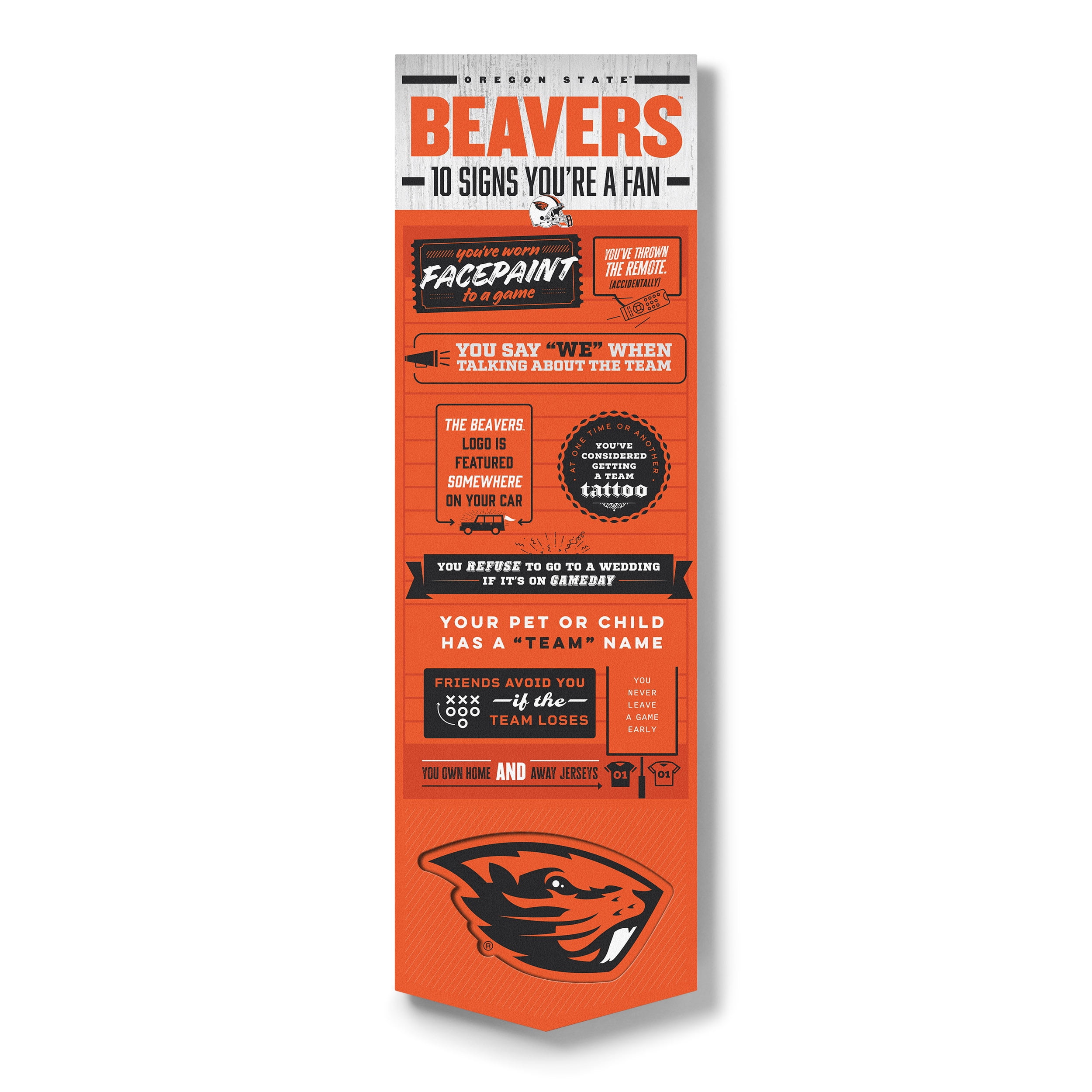YouTheFan NCAA Oregon State Beavers 3D Top 10 Wall Art