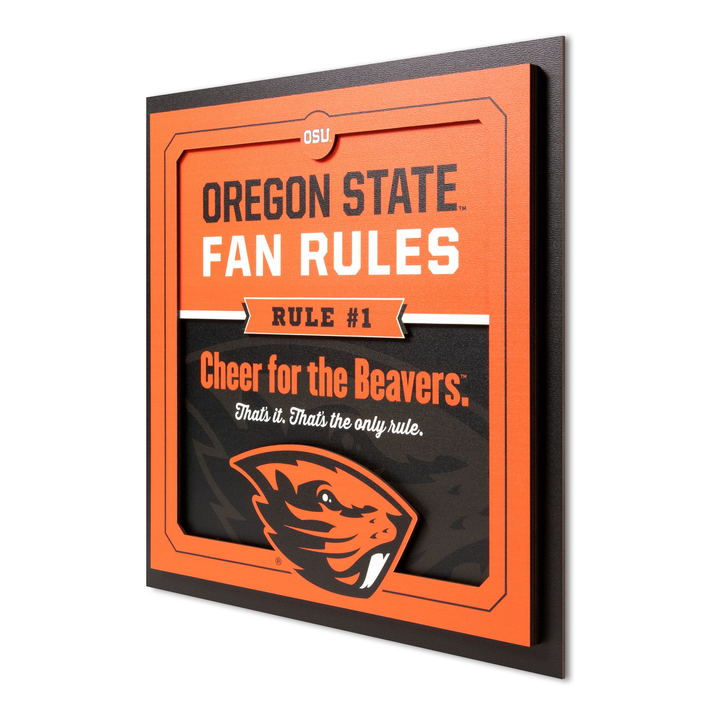 YouTheFan NCAA Oregon State Beavers Fan Rules 3D Wall Art - Walmart.com