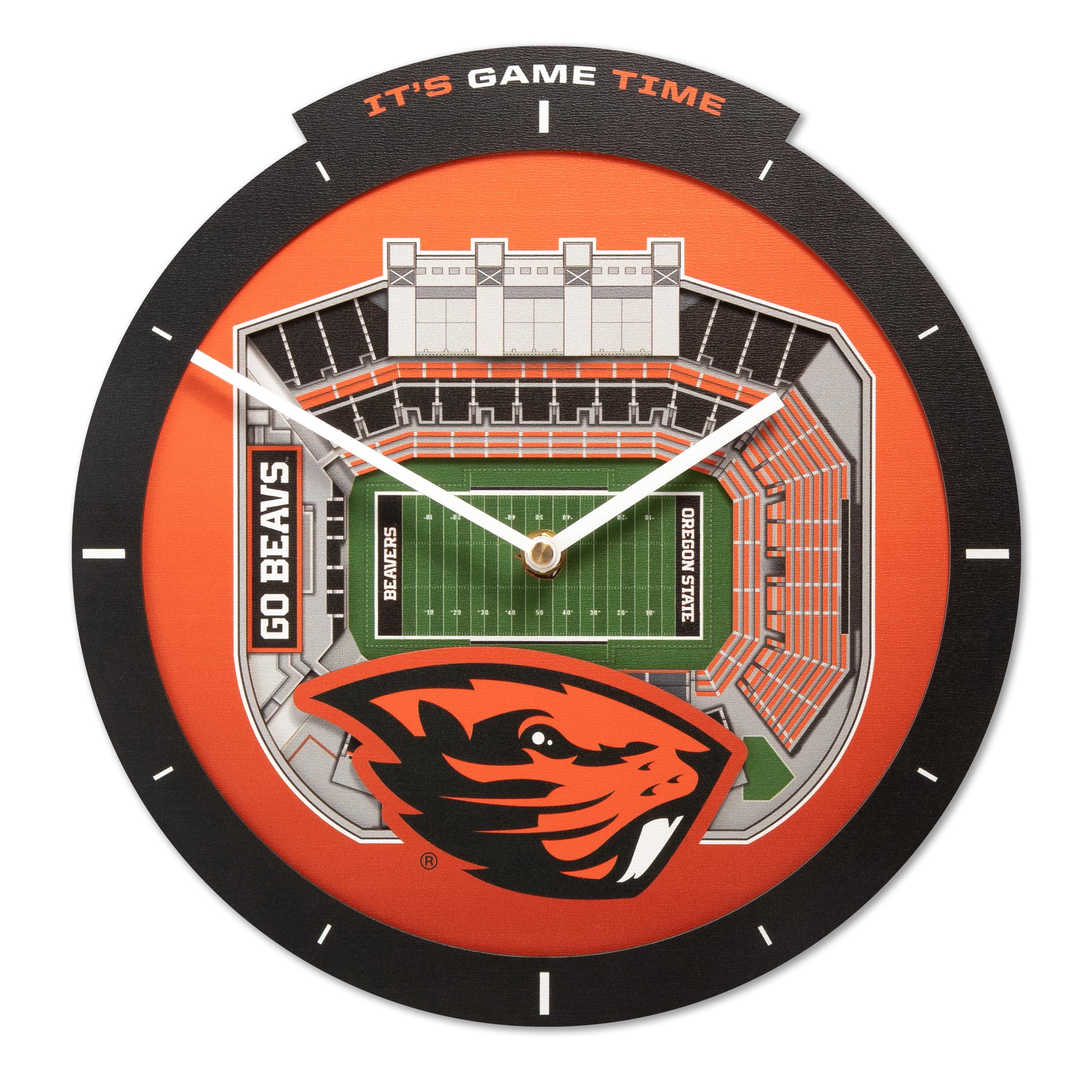 YouTheFan NCAA Oregon State Beavers Stadiumview 3D Wall Clock