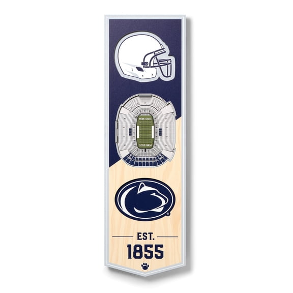 YouTheFan NCAA Penn State Nittany Lions 6'' x 19'' 3D Stadium View Banner