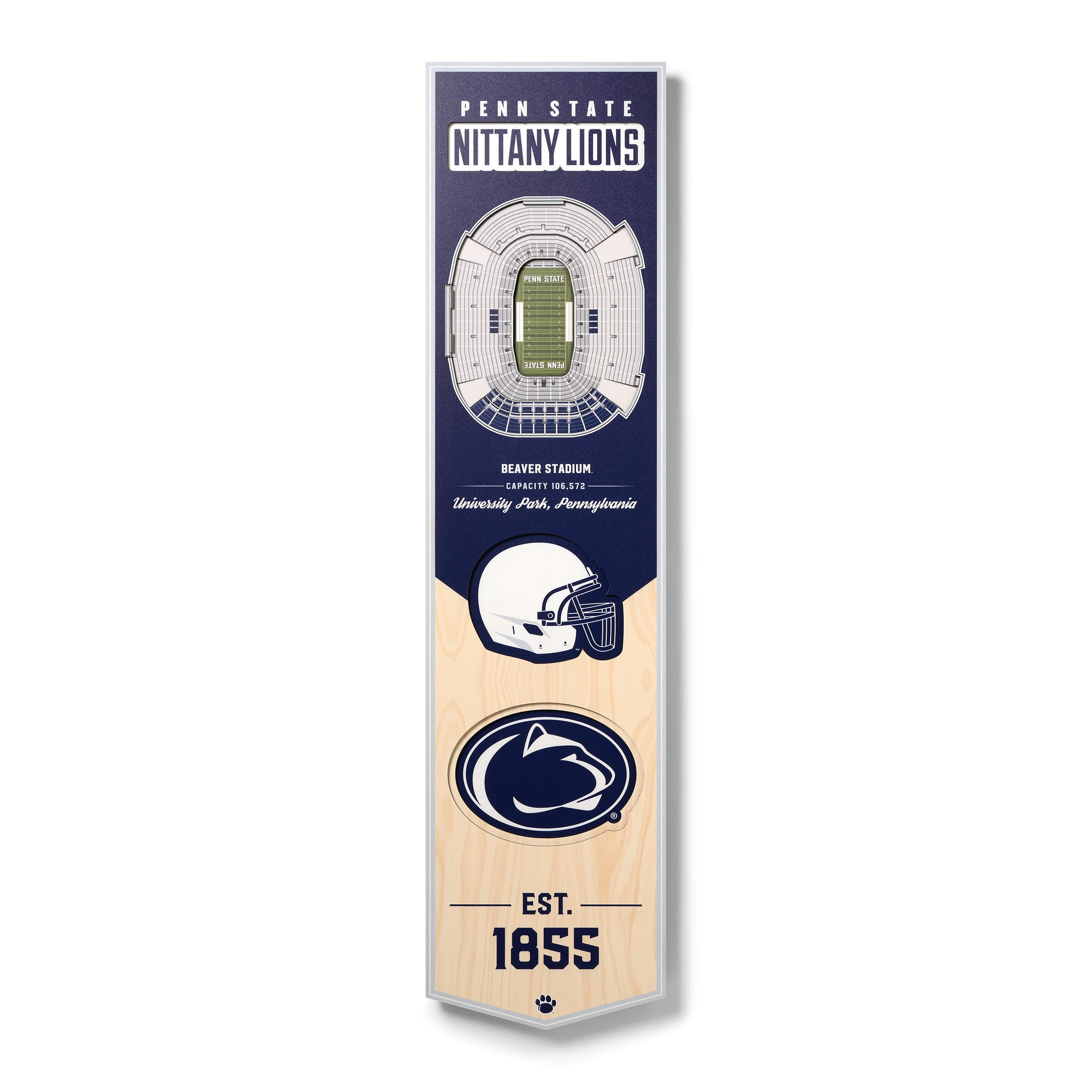 Penn State Nittany Lions 8'' x 32'' 3D StadiumView Banner