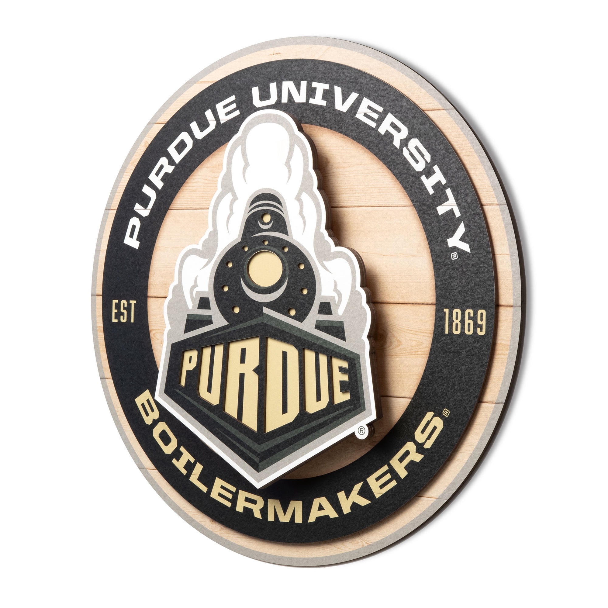 IDNA Purdue Boilermakers 15" x 15" 3DX Logo Circle Backer Wall Art