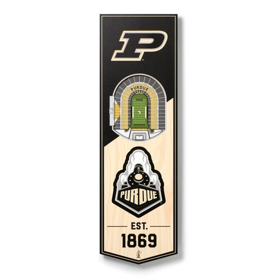 YouTheFan NCAA Purdue Boilermakers 6'' x 19'' 3D Stadium View Banner