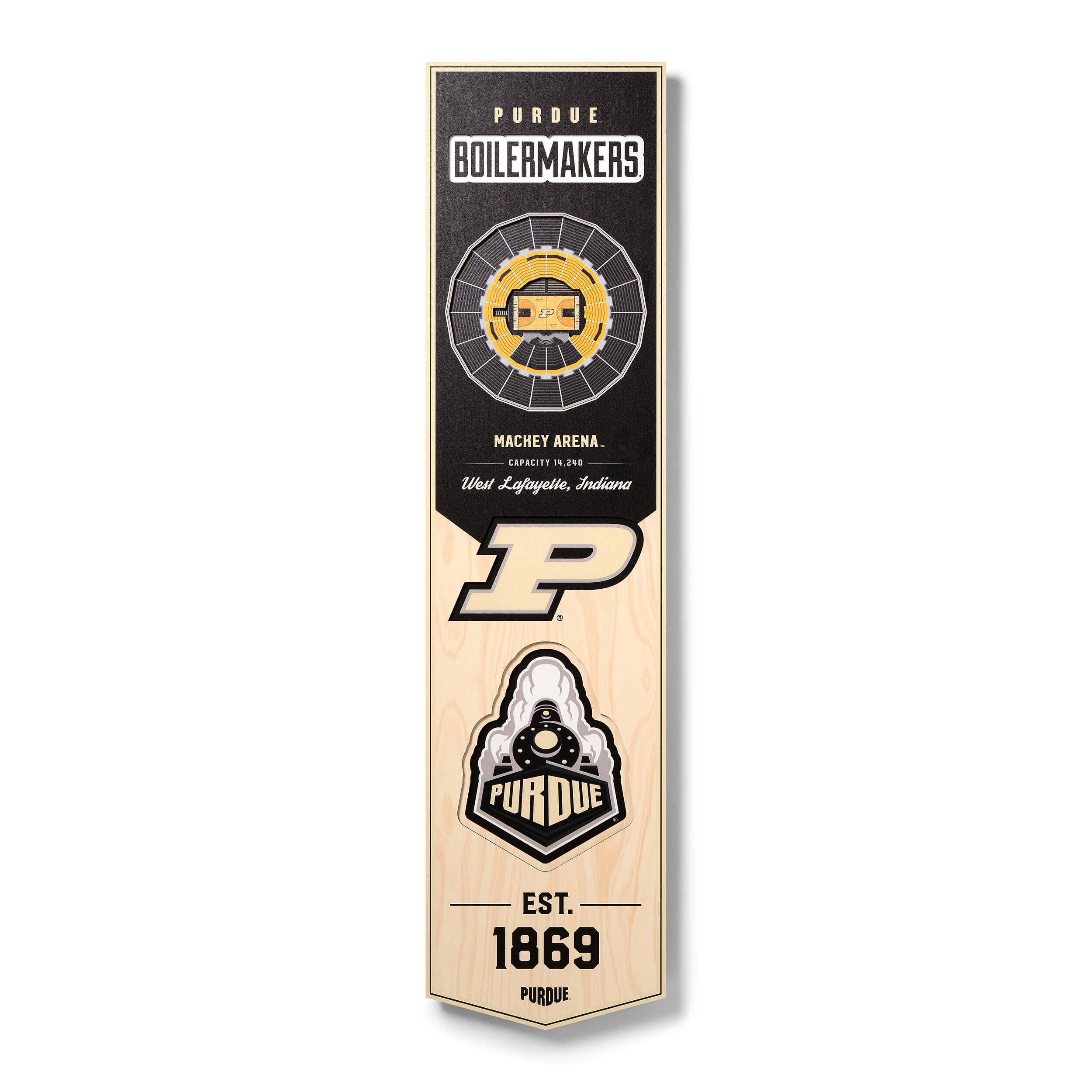 Purdue Boilermakers 8'' x 32'' 3D StadiumView Banner