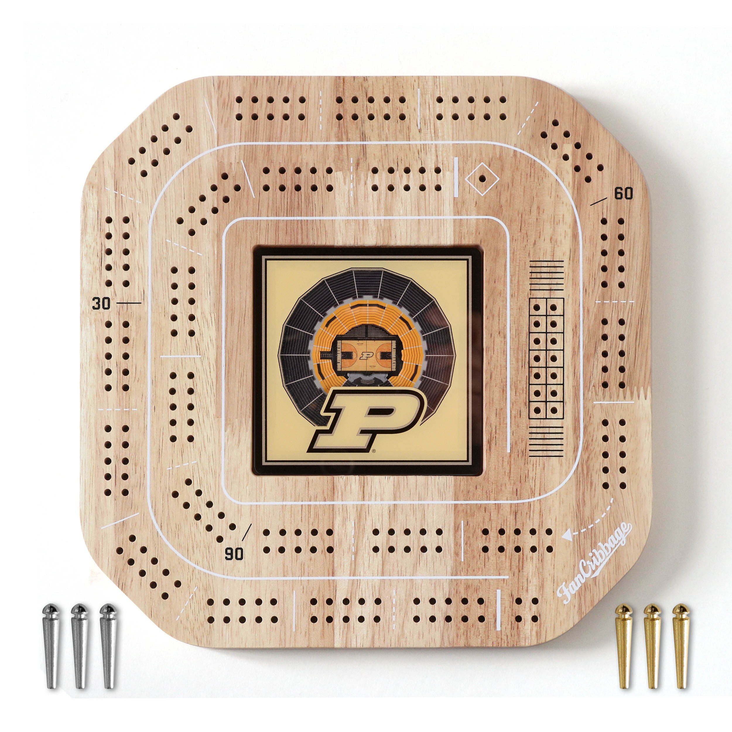 YouTheFan NCAA Purdue Boilermakers BB Stadiumview Cribbage