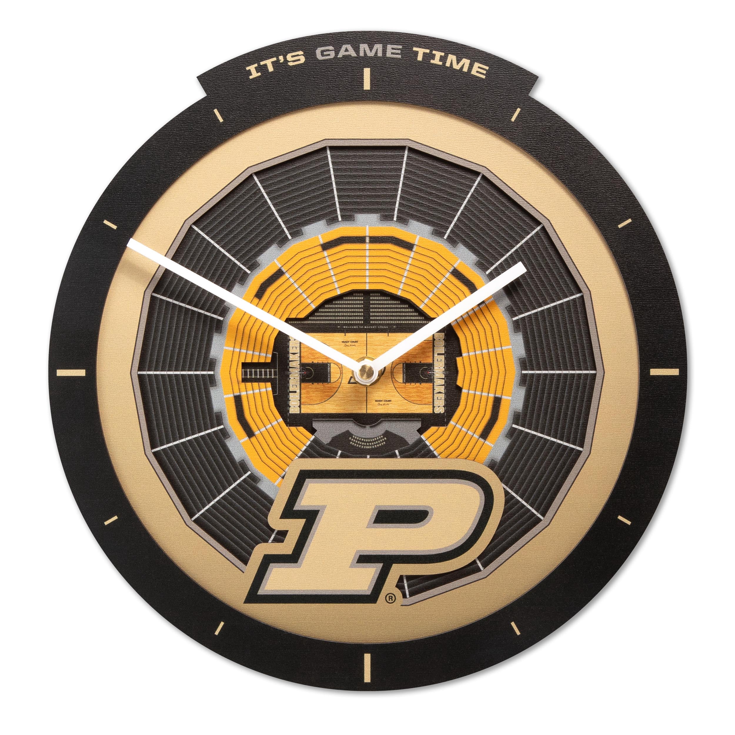 YouTheFan NCAA Purdue Boilermakers Basketball Stadiumview 3D Wall Clock