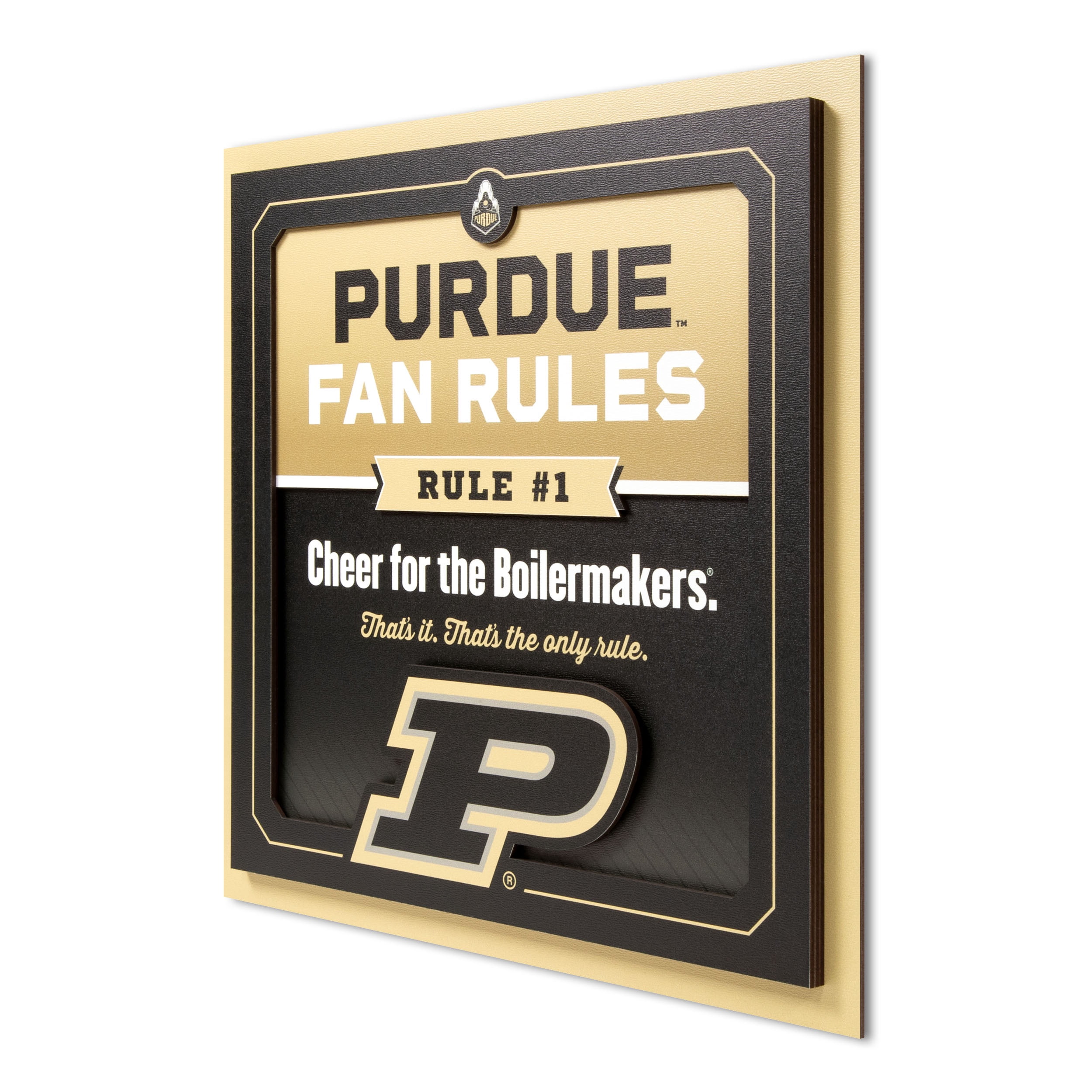 YouTheFan NCAA Purdue Boilermakers Fan Rules 3D Wall Art