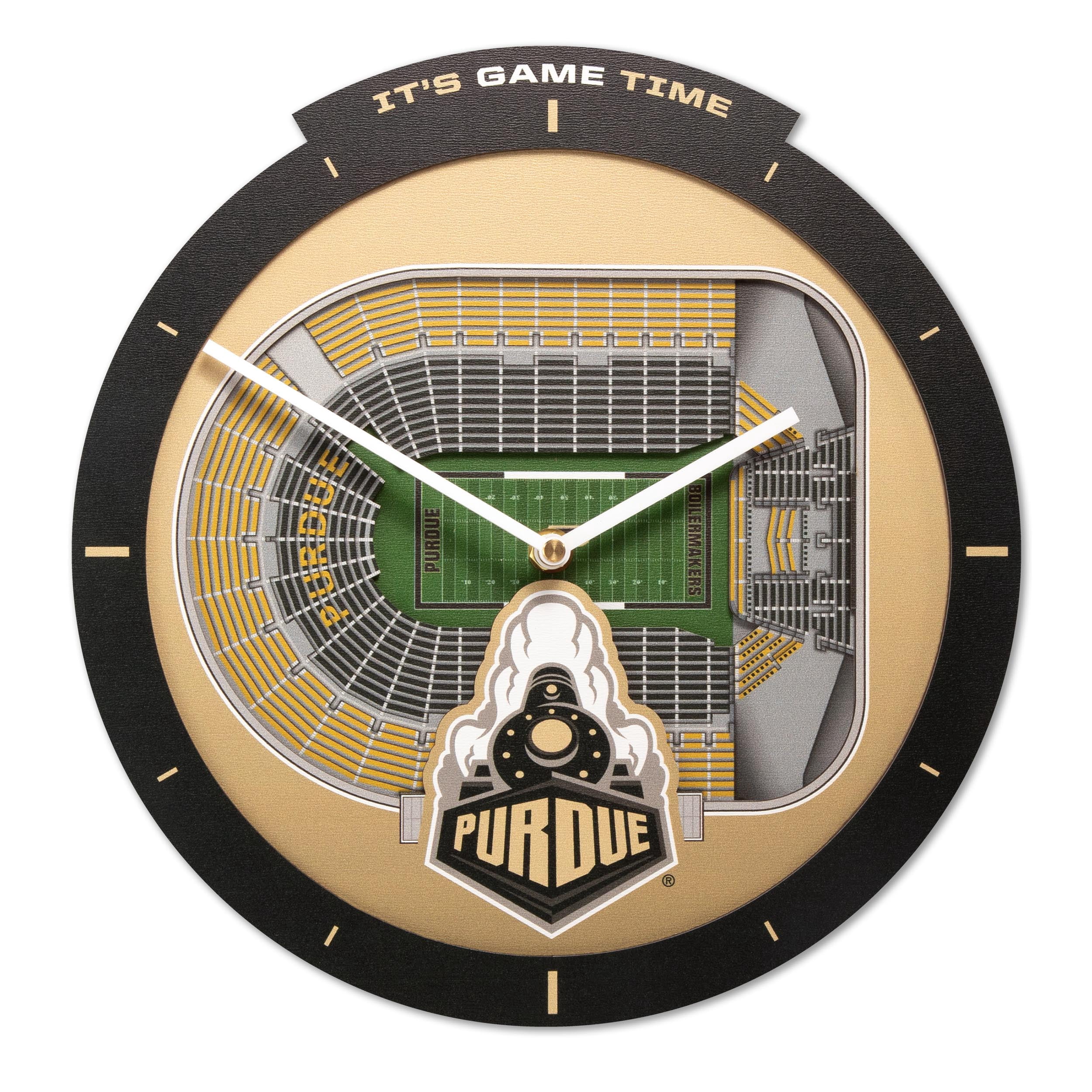 YouTheFan NCAA Purdue Boilermakers Football Stadiumview 3D Wall Clock