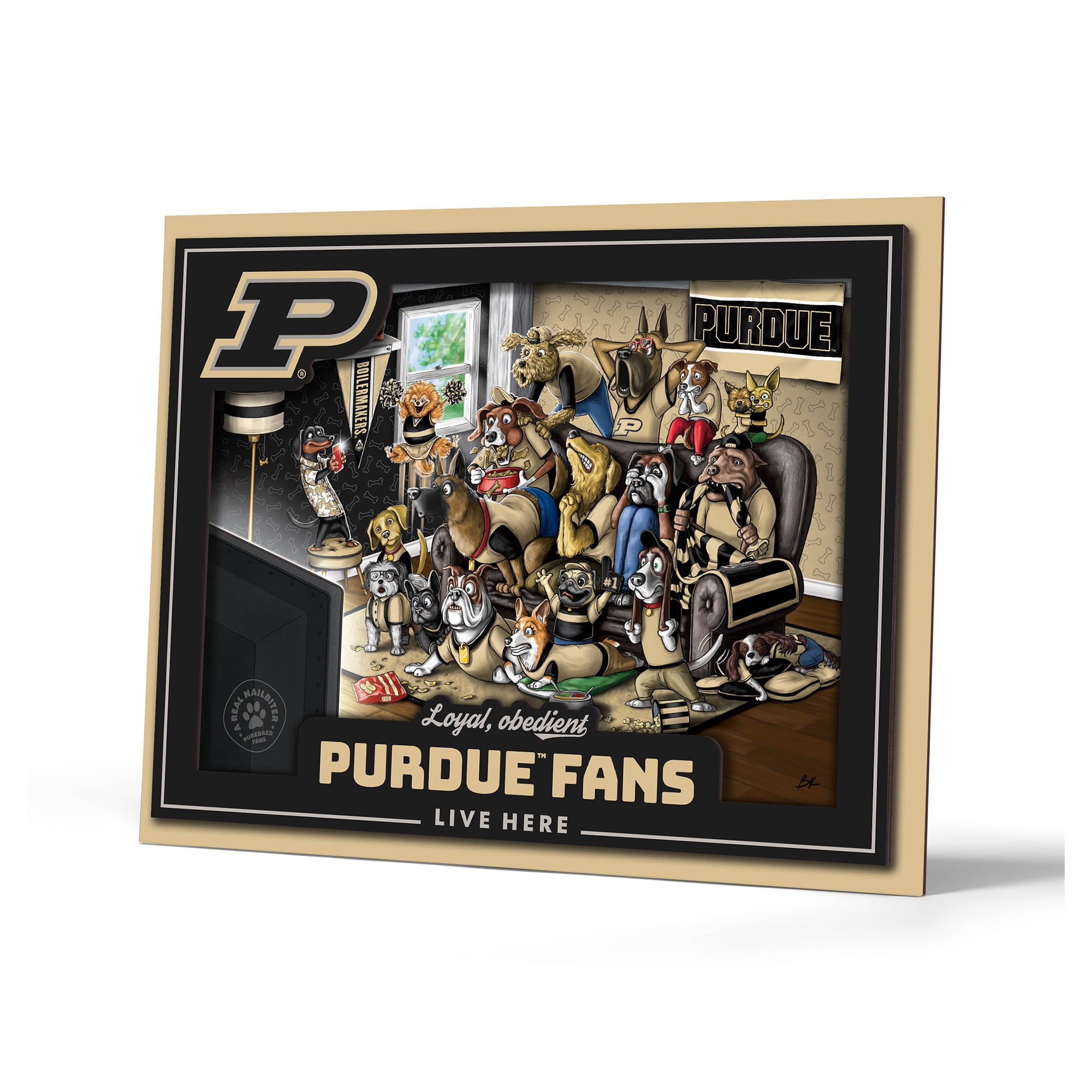 IDNA Purdue Boilermakers 13.25" x 17.25" Purebred Fans Wall Art
