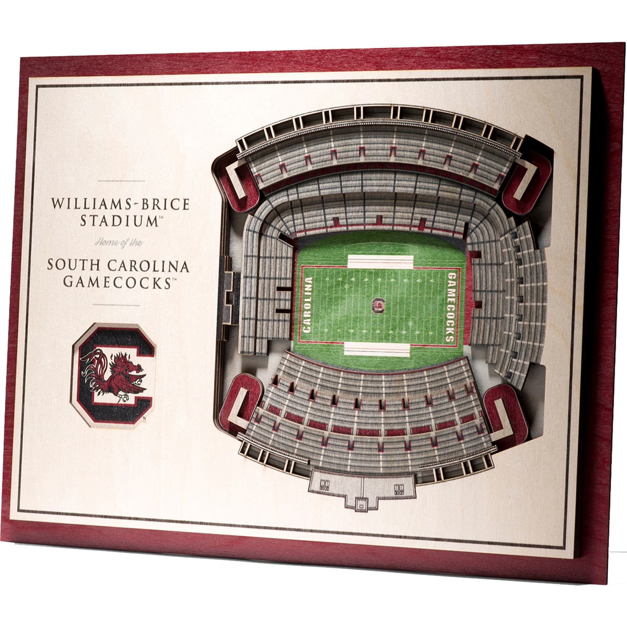South Carolina Gamecocks 17'' x 13'' 5-Layer Wooden Stadium 3D Wall Art