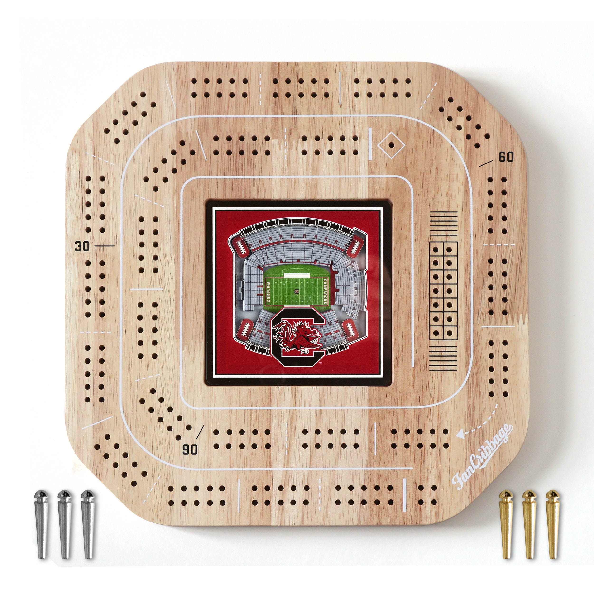 YouTheFan NCAA South Carolina Gamecocks Stadiumview Cribbage
