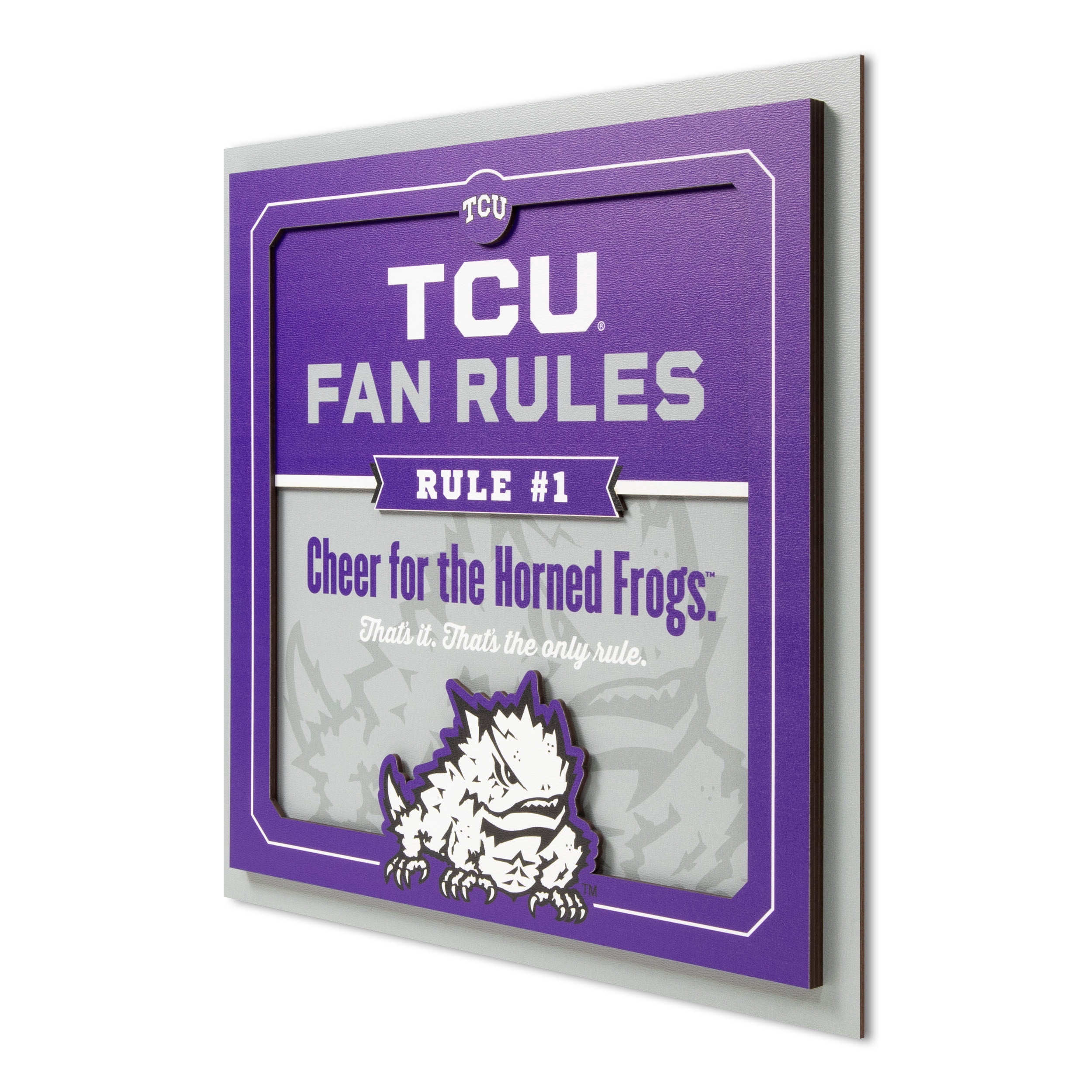 YouTheFan NCAA TCU Horned Frogs Fan Rules 3D Wall Art