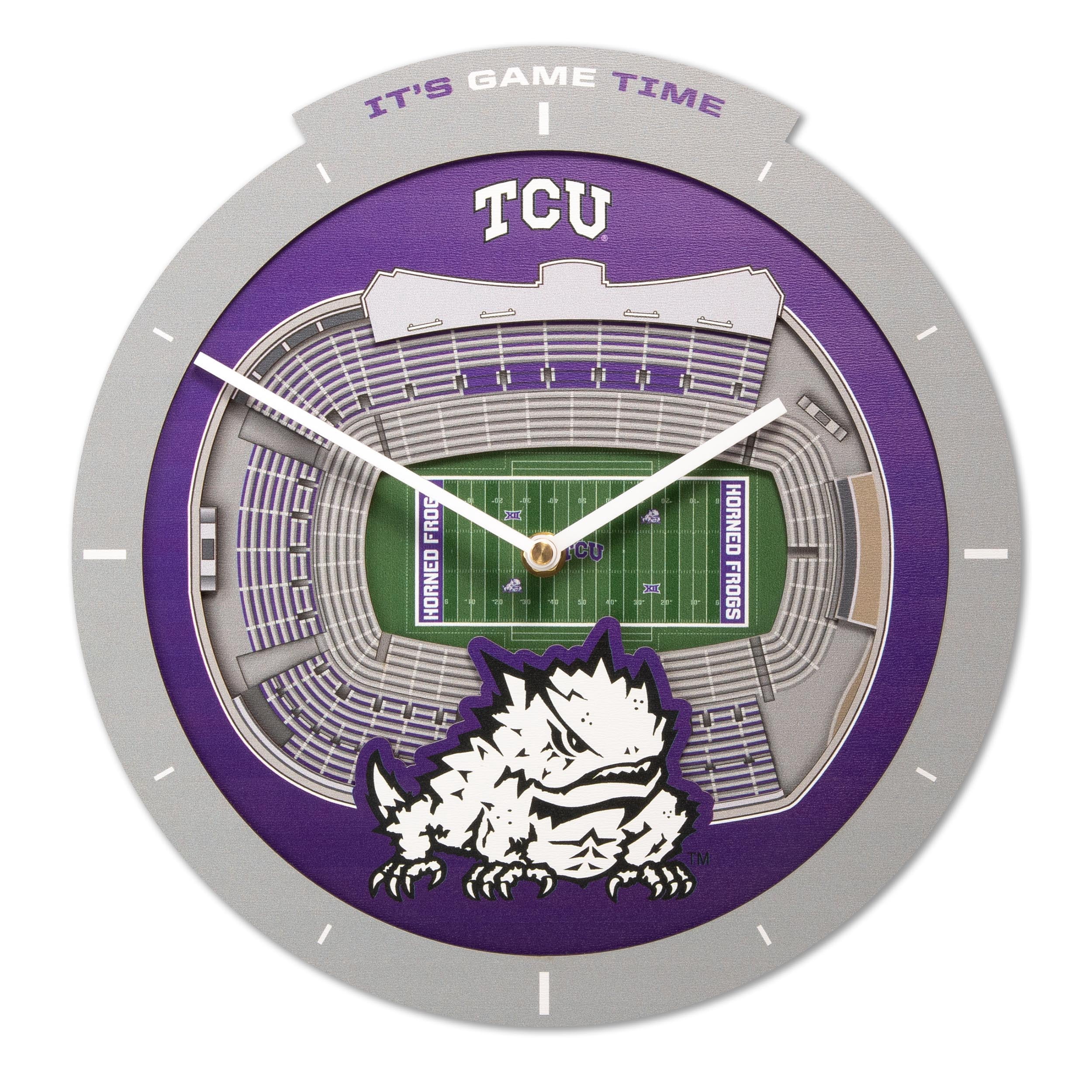 YouTheFan NCAA TCU Horned Frogs Stadiumview 3D Wall Clock