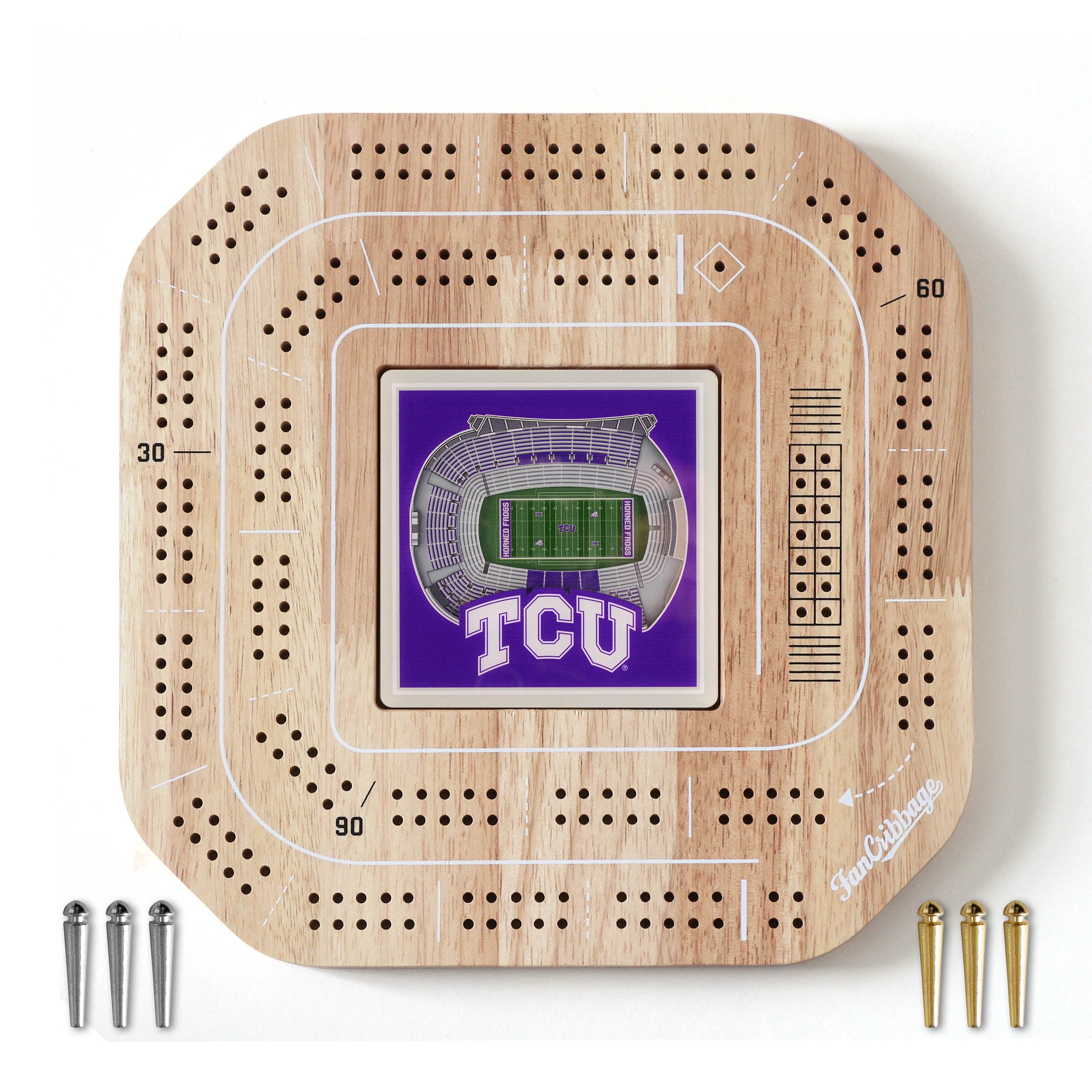 YouTheFan NCAA TCU Horned Frogs Stadiumview Cribbage