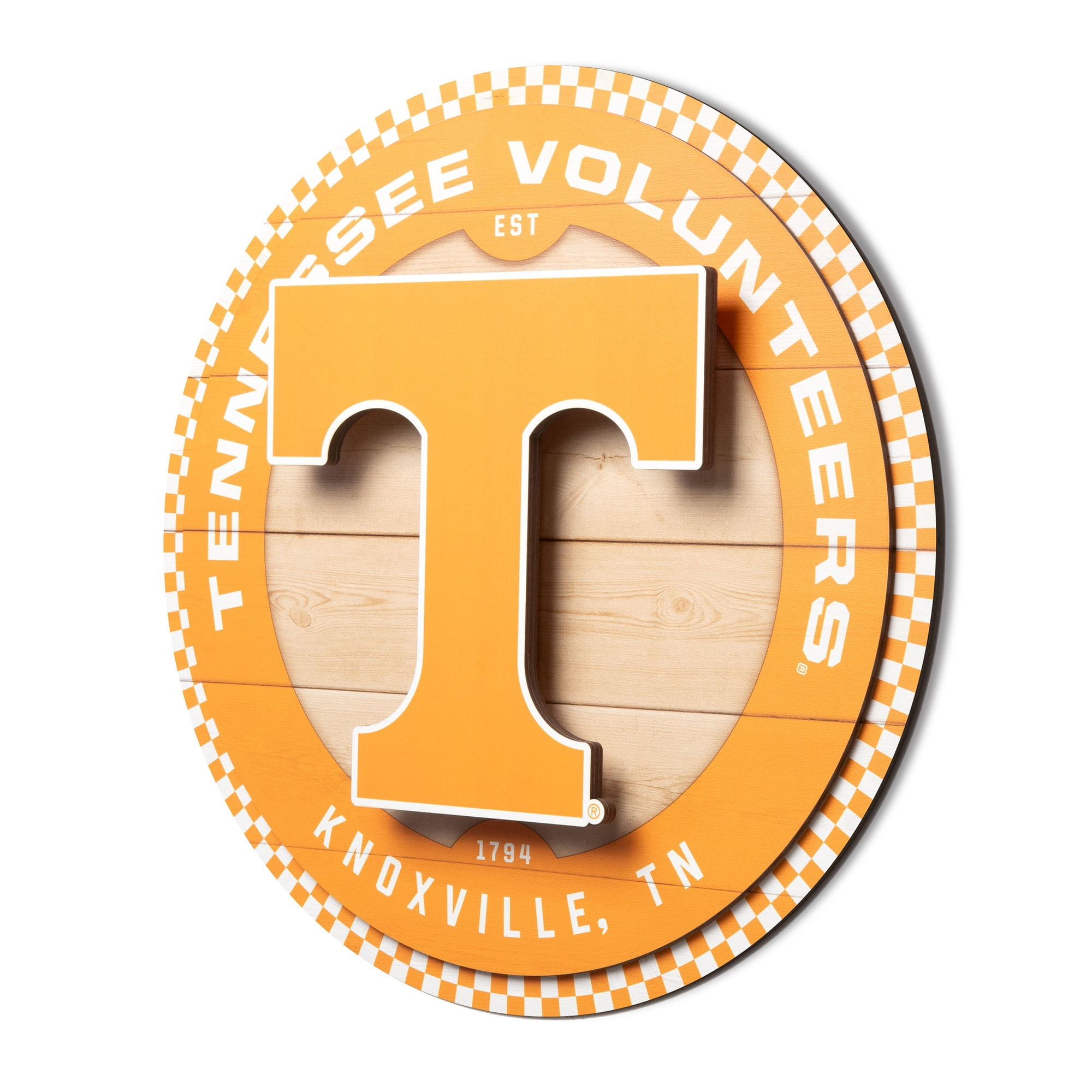 IDNA Tennessee Volunteers 15" x 15" 3DX Logo Circle Backer Wall Art