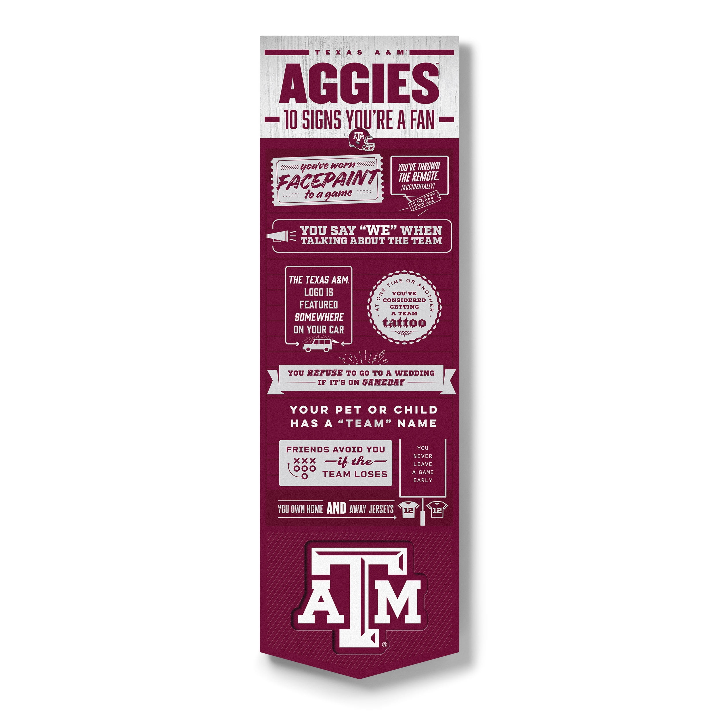 YouTheFan NCAA Texas A&M Aggies 3D Top 10 Wall Art