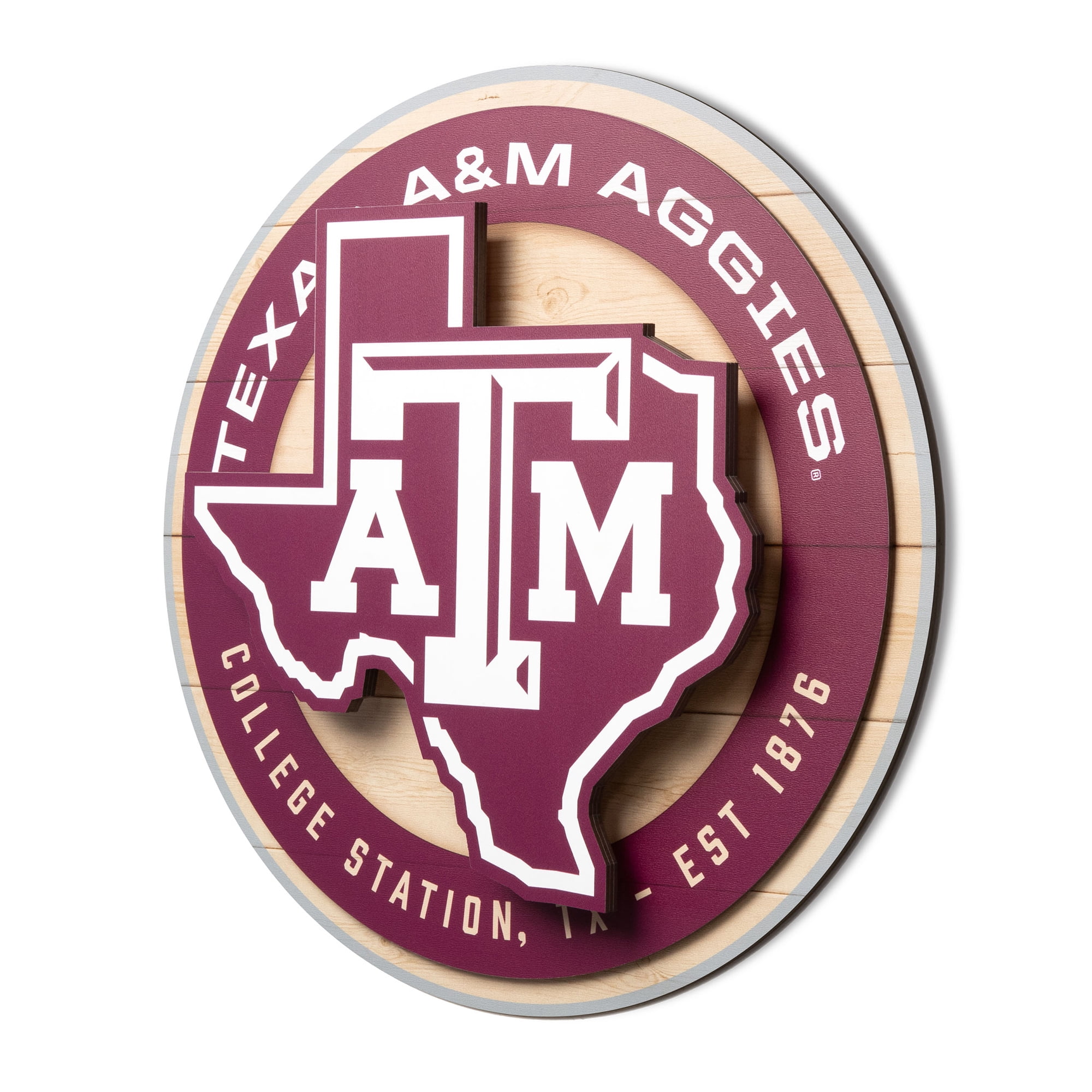 IDNA Texas A&M Aggies 15" x 15" 3DX Logo Circle Backer Wall Art