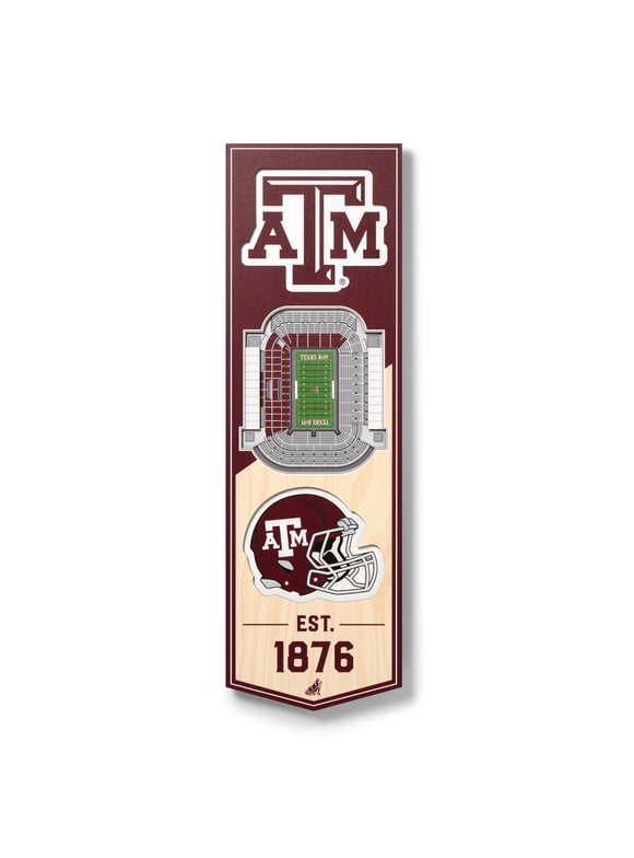 YouTheFan NCAA Texas A&M Aggies 6'' x 19'' 3D Stadium View Banner