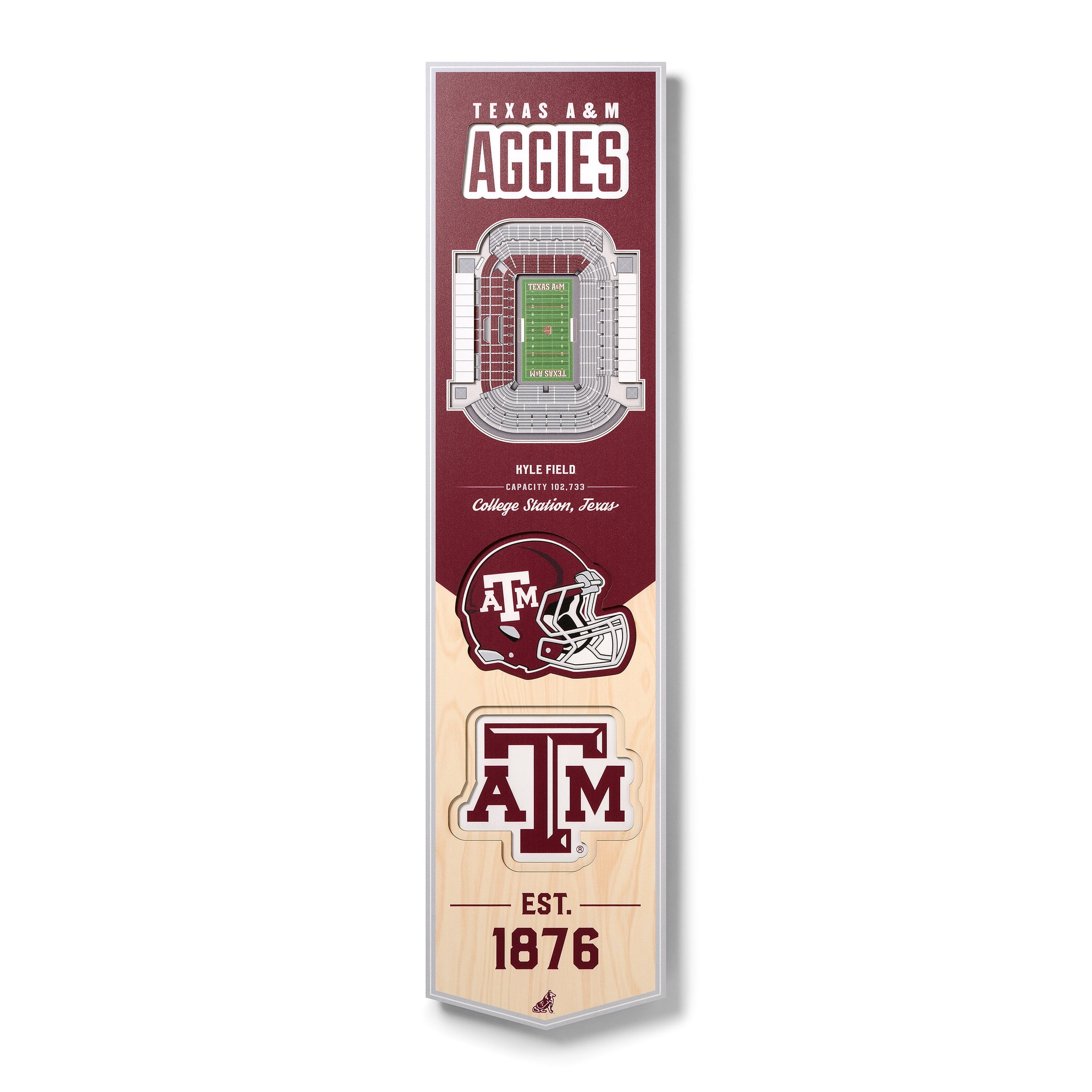 Texas A&M Aggies 8'' x 32'' 3D StadiumView Banner
