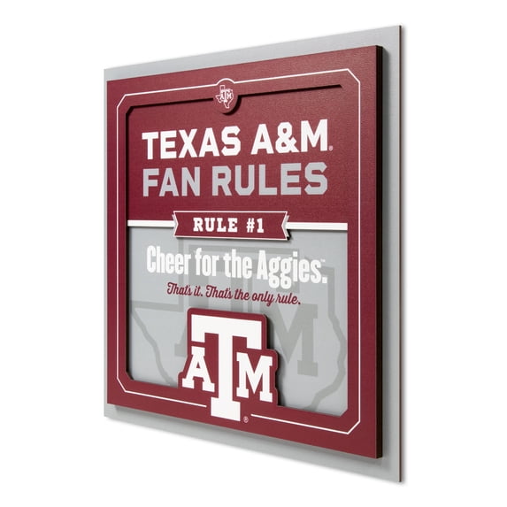 YouTheFan NCAA Texas A&M Aggies Fan Rules 3D Wall Art