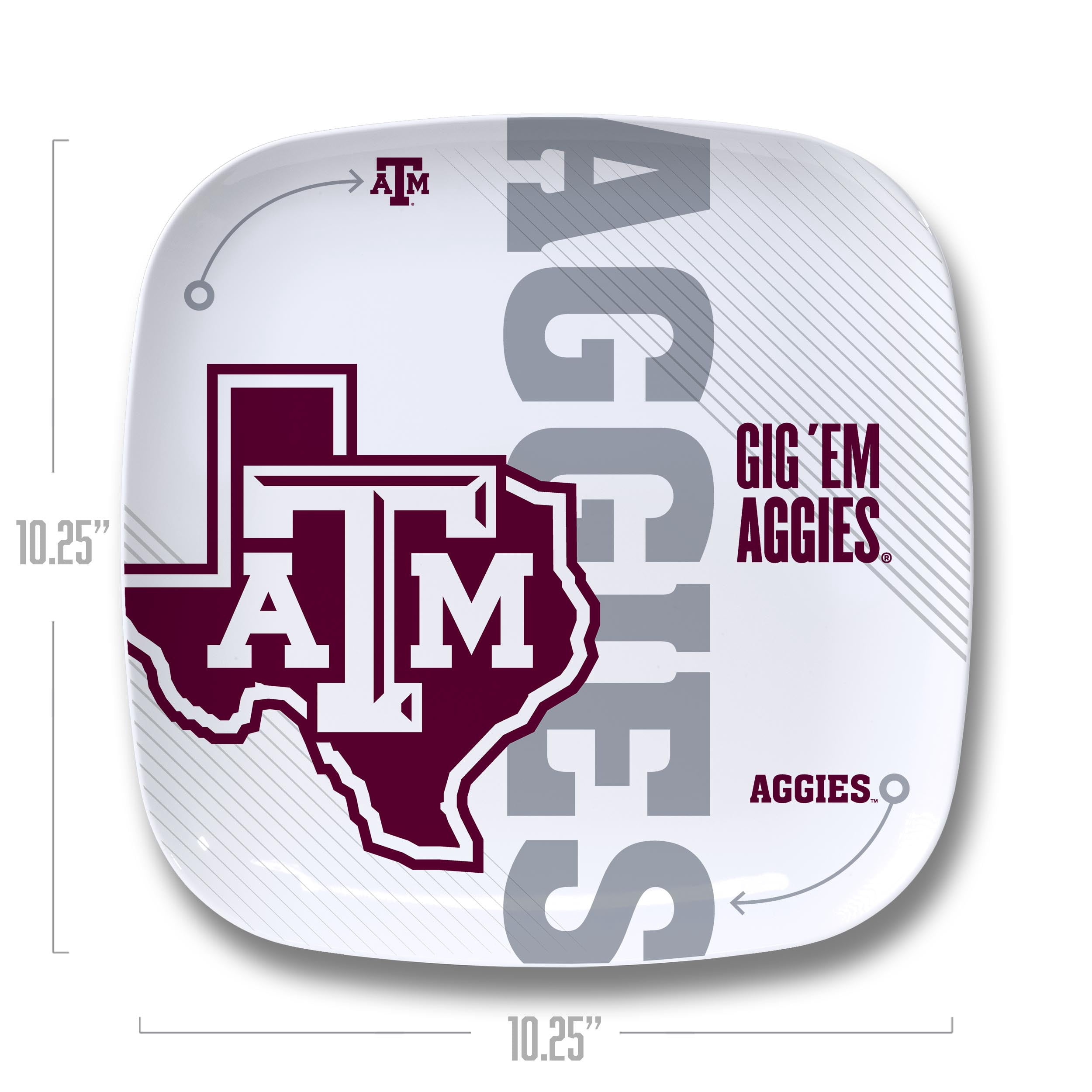 YouTheFan NCAA Texas A&M Aggies Large Party Plate
