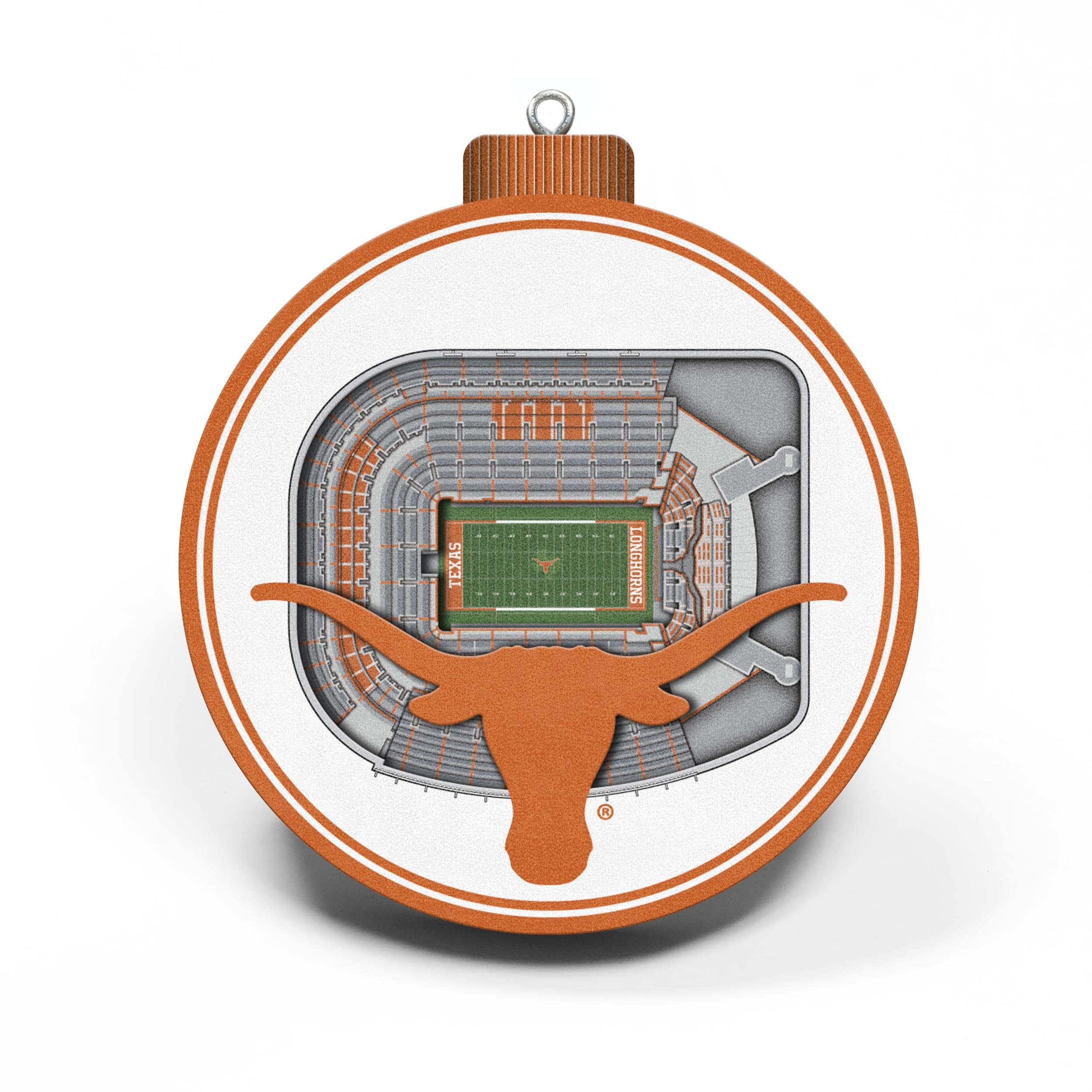 Texas Longhorns 3D Wood Stadium Holiday Ornament