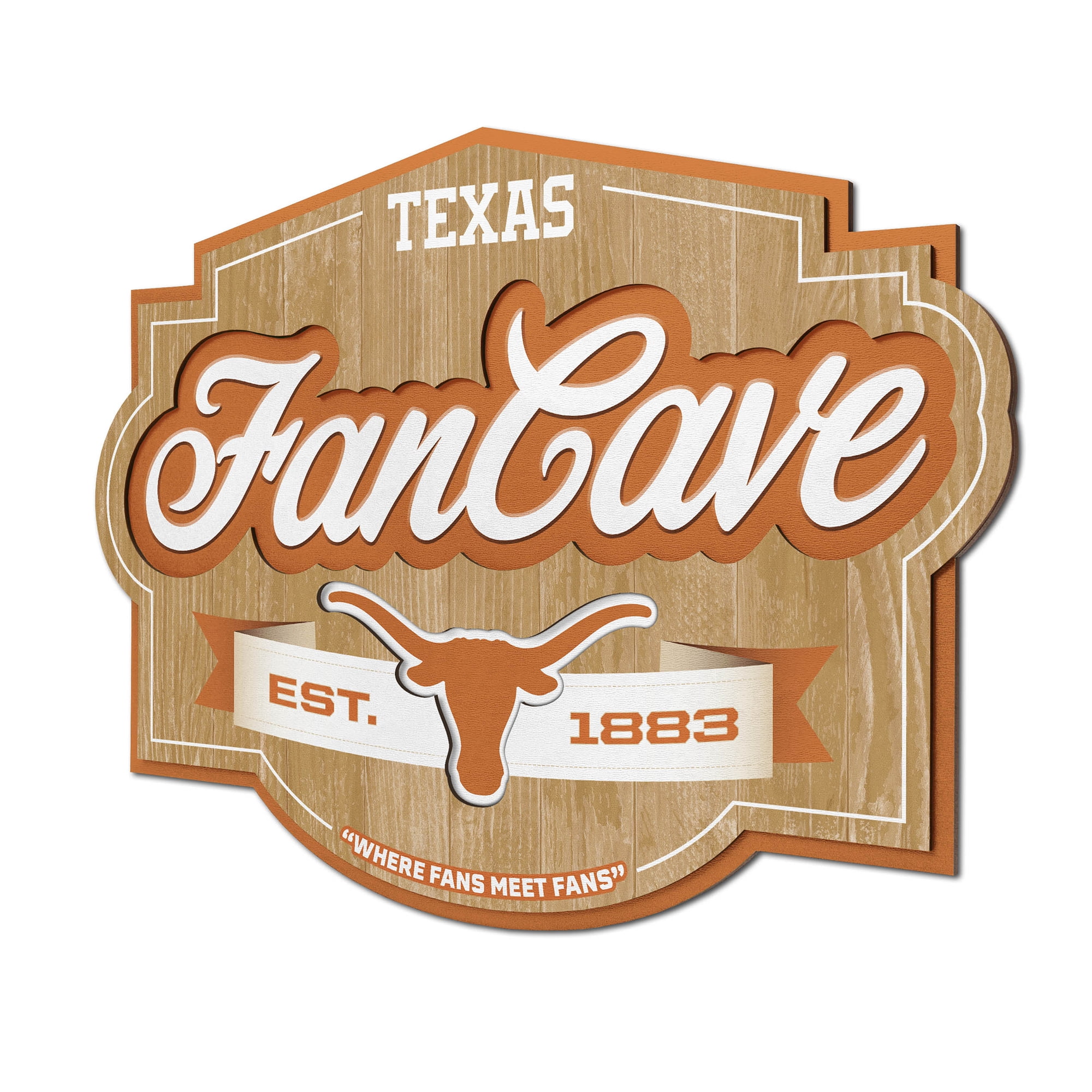 IDNA Texas Longhorns 12.5" x 17" Fan Cave Sign