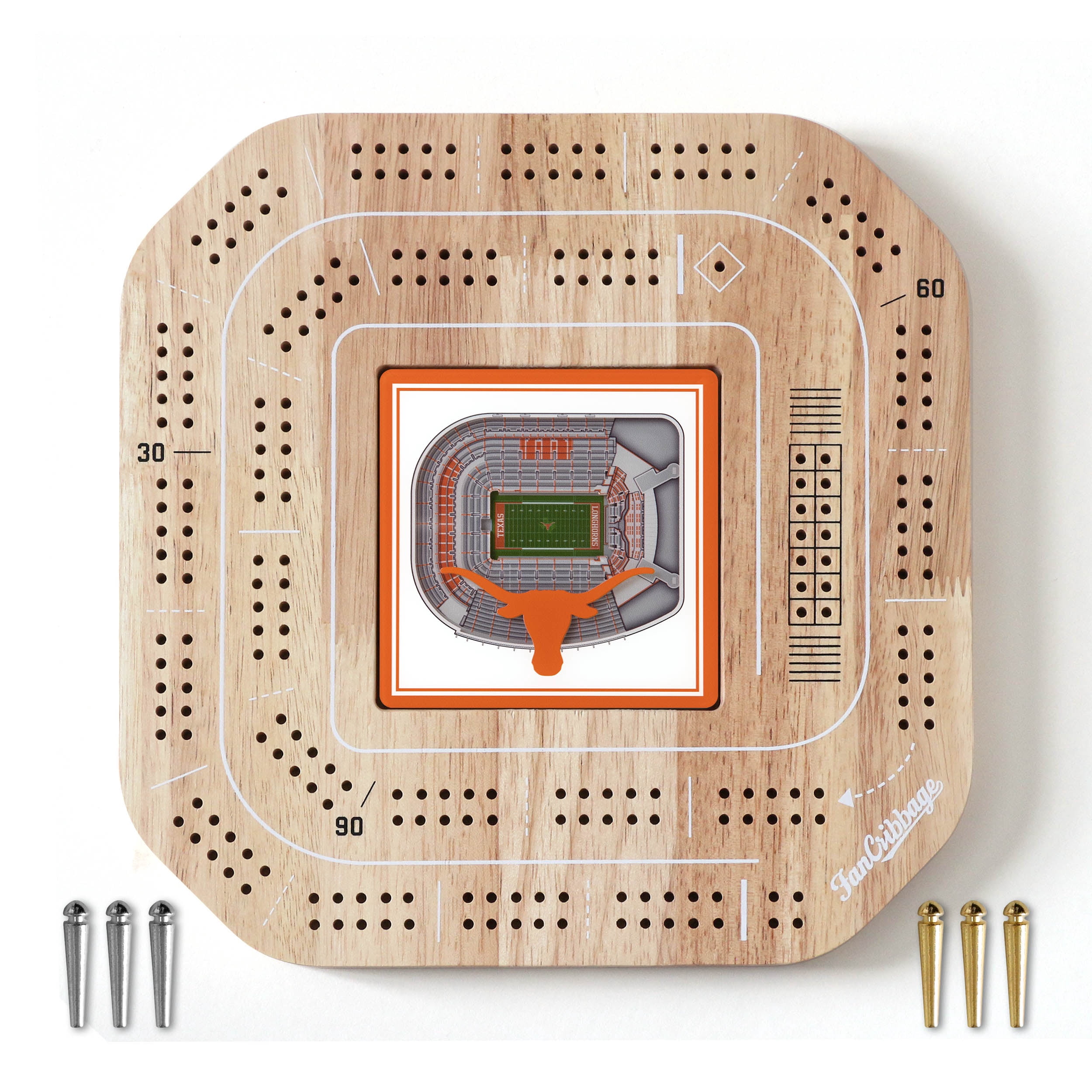 YouTheFan NCAA Texas Longhorns Stadiumview Cribbage