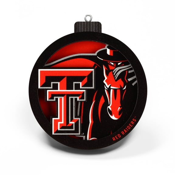 YouTheFan NCAA Texas Tech Red Raiders 3D Logo Series Ornament