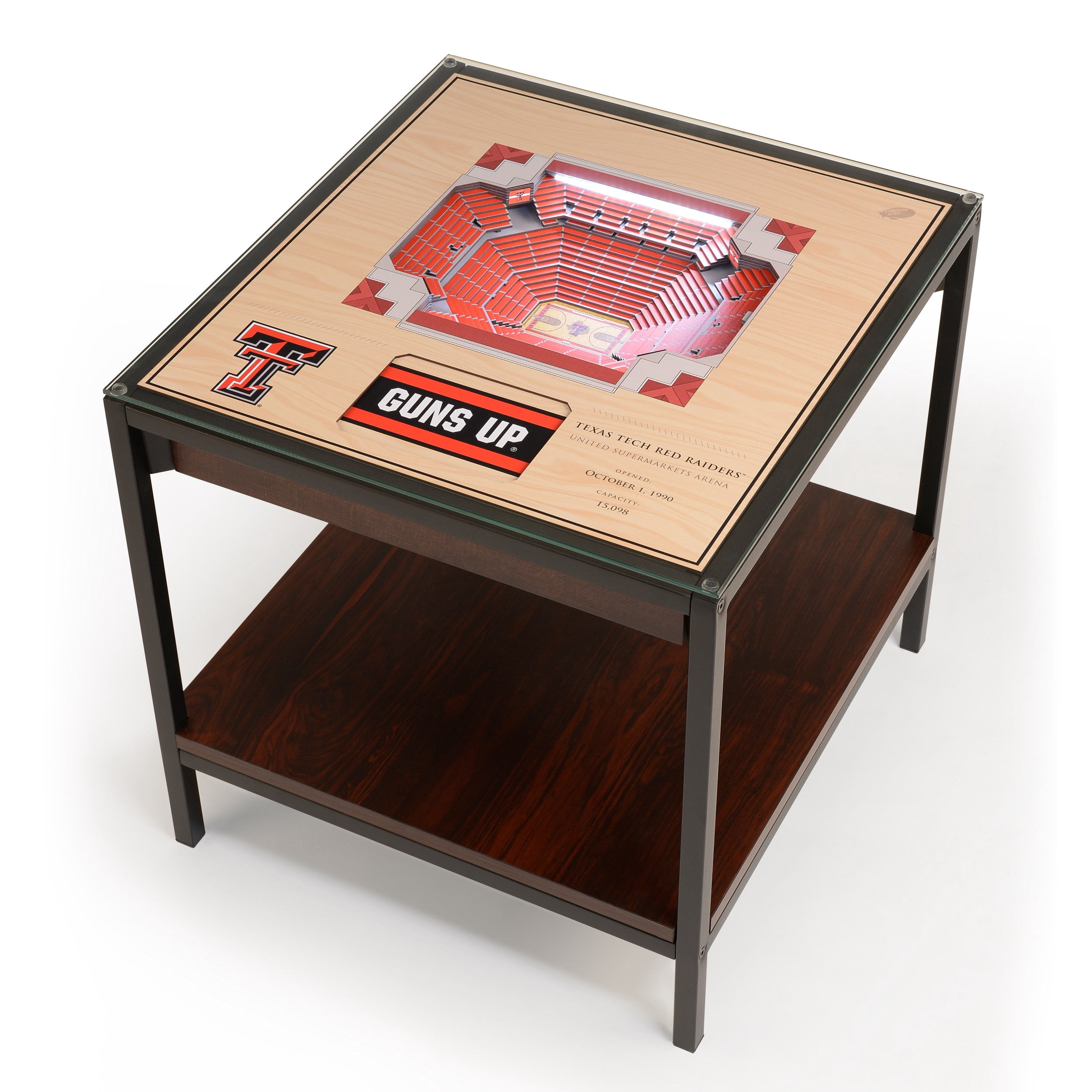 Texas Tech Red Raiders BB 25-Layer StadiumViews Lighted End Table