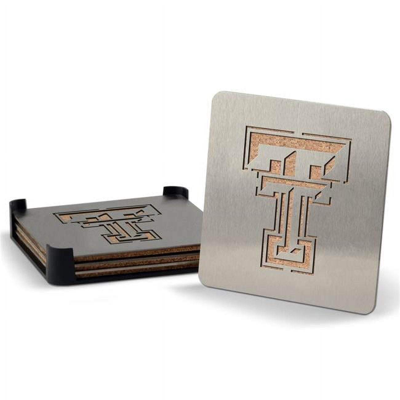 YouTheFan NCAA Texas Tech Red Raiders Boasters, 4-Piece Coaster Set