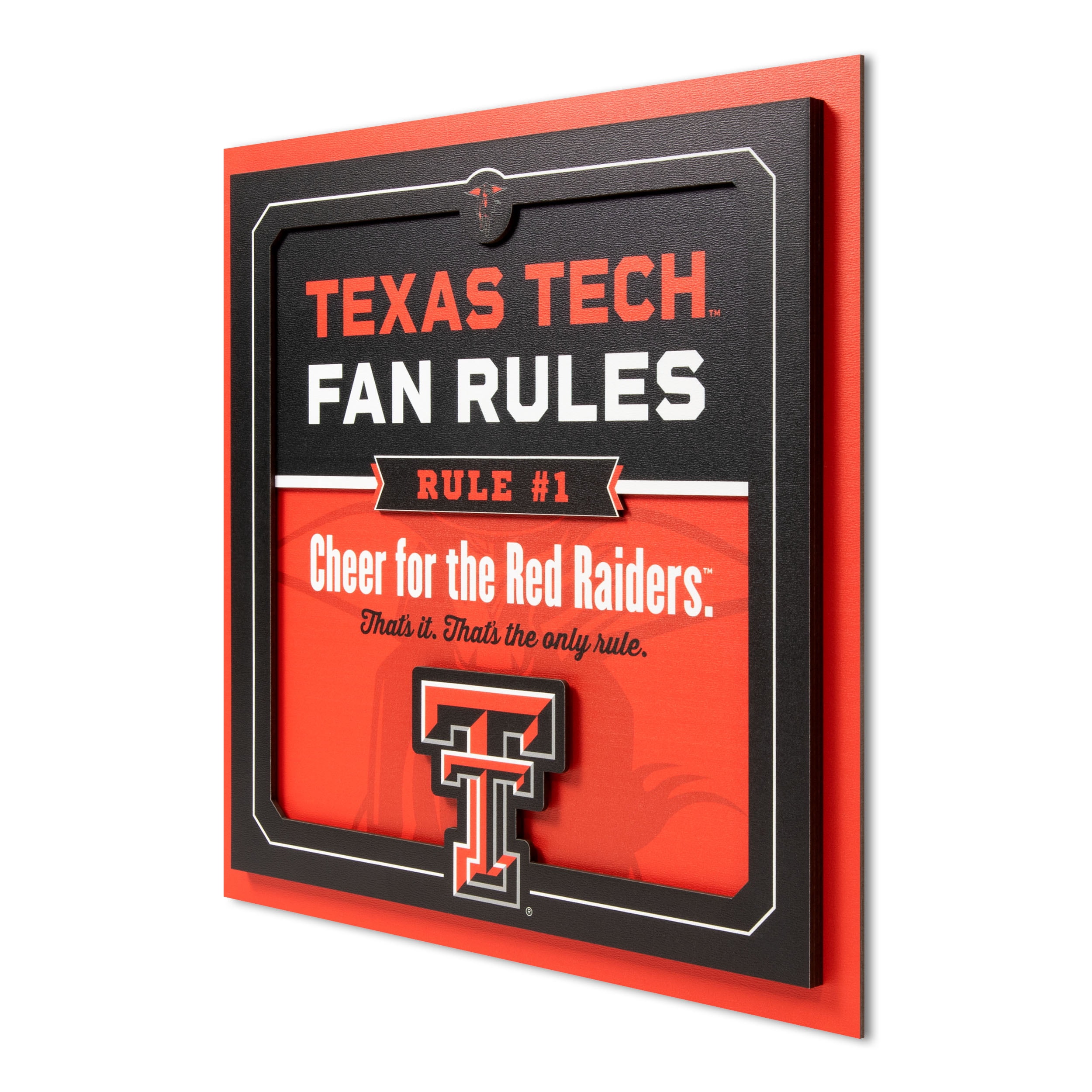 YouTheFan NCAA Texas Tech Red Raiders Fan Rules 3D Wall Art