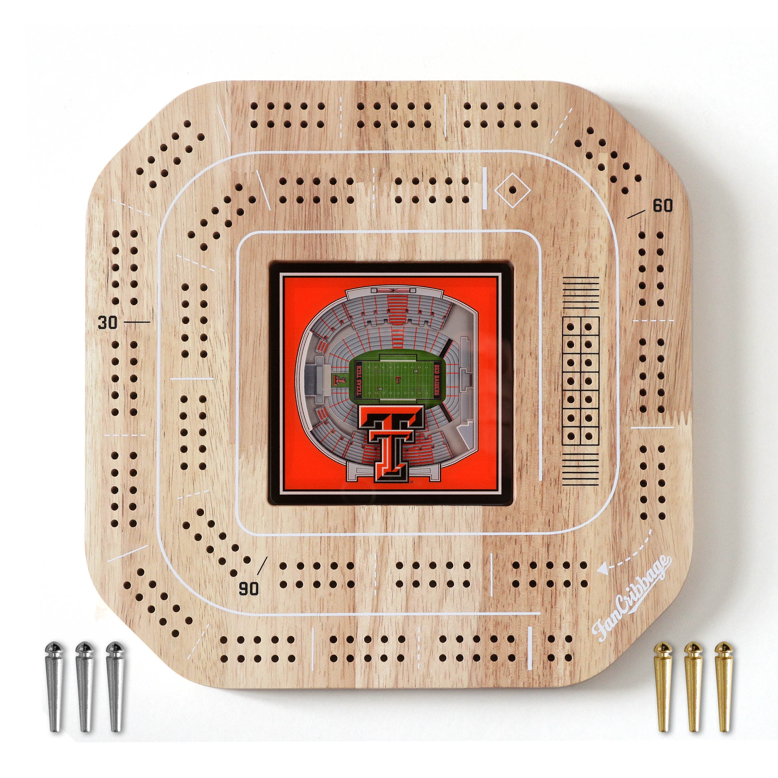 YouTheFan NCAA Texas Tech Red Raiders Stadiumview Cribbage