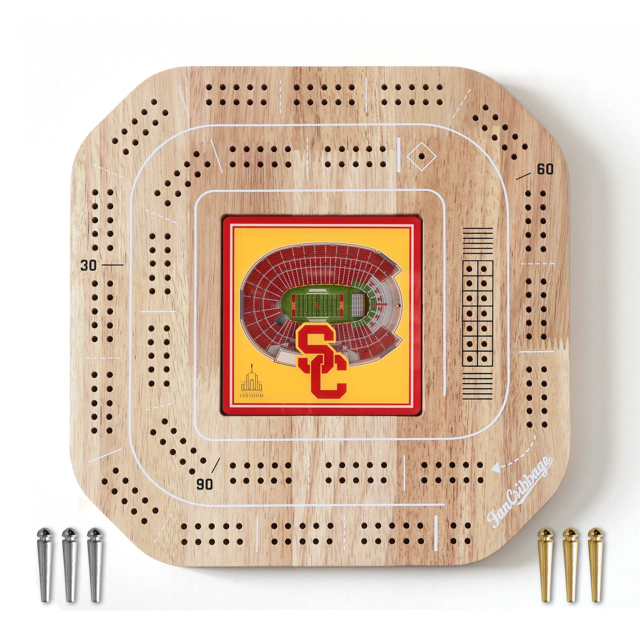 YouTheFan NCAA USC Trojans Stadiumview Cribbage