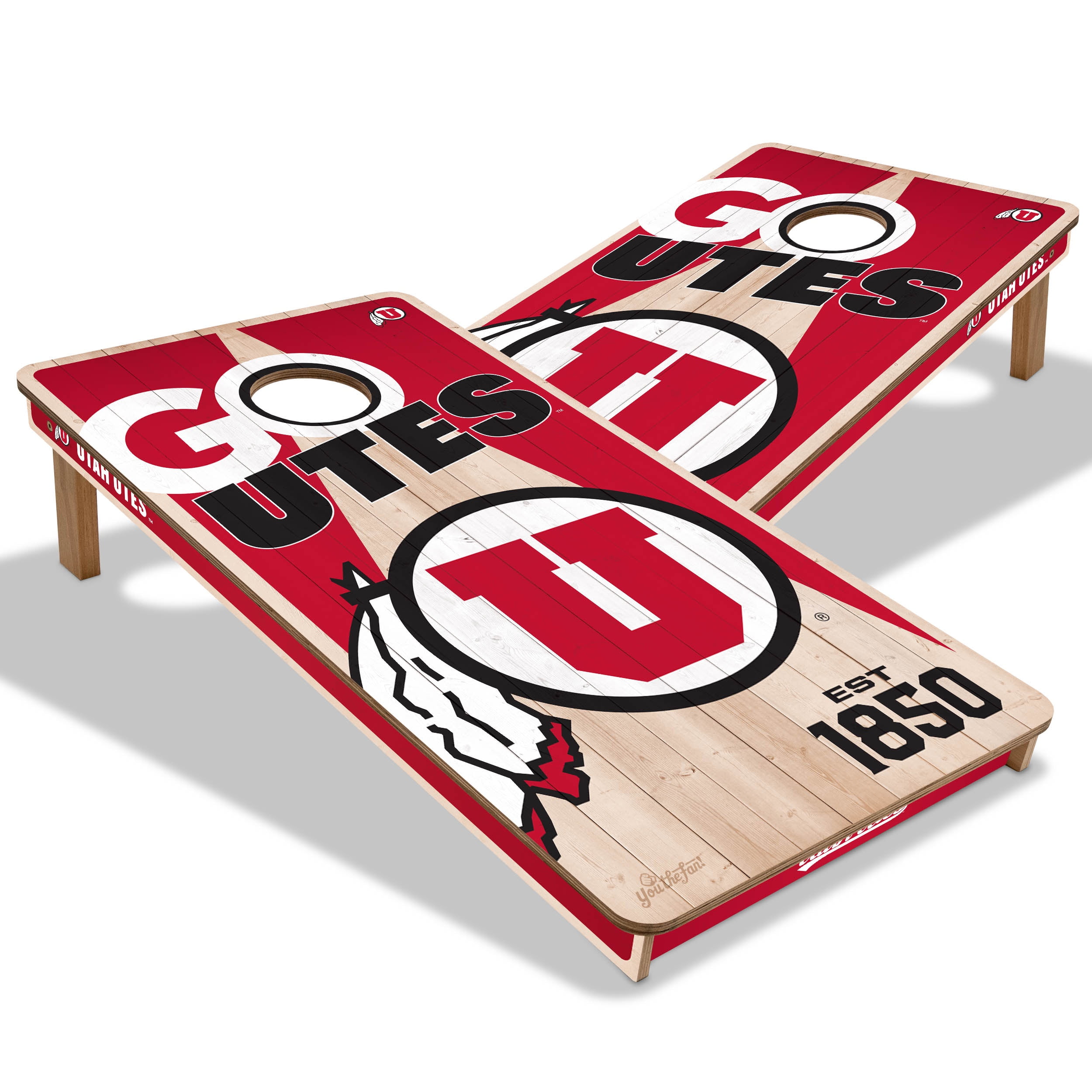 YouTheFan NCAA Utah Utes 2' x 4' Cornhole Game No Bags