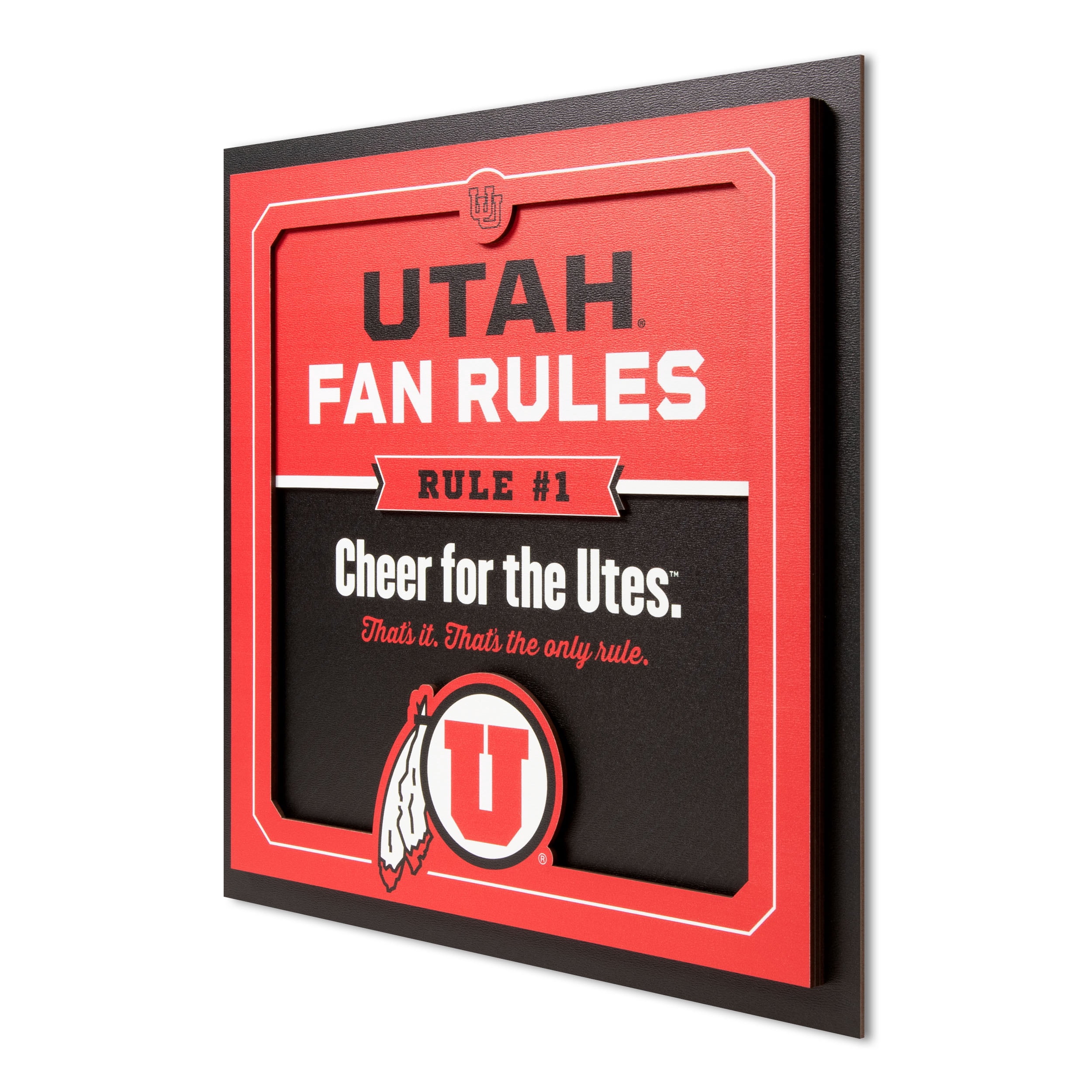 YouTheFan NCAA Utah Utes Fan Rules 3D Wall Art