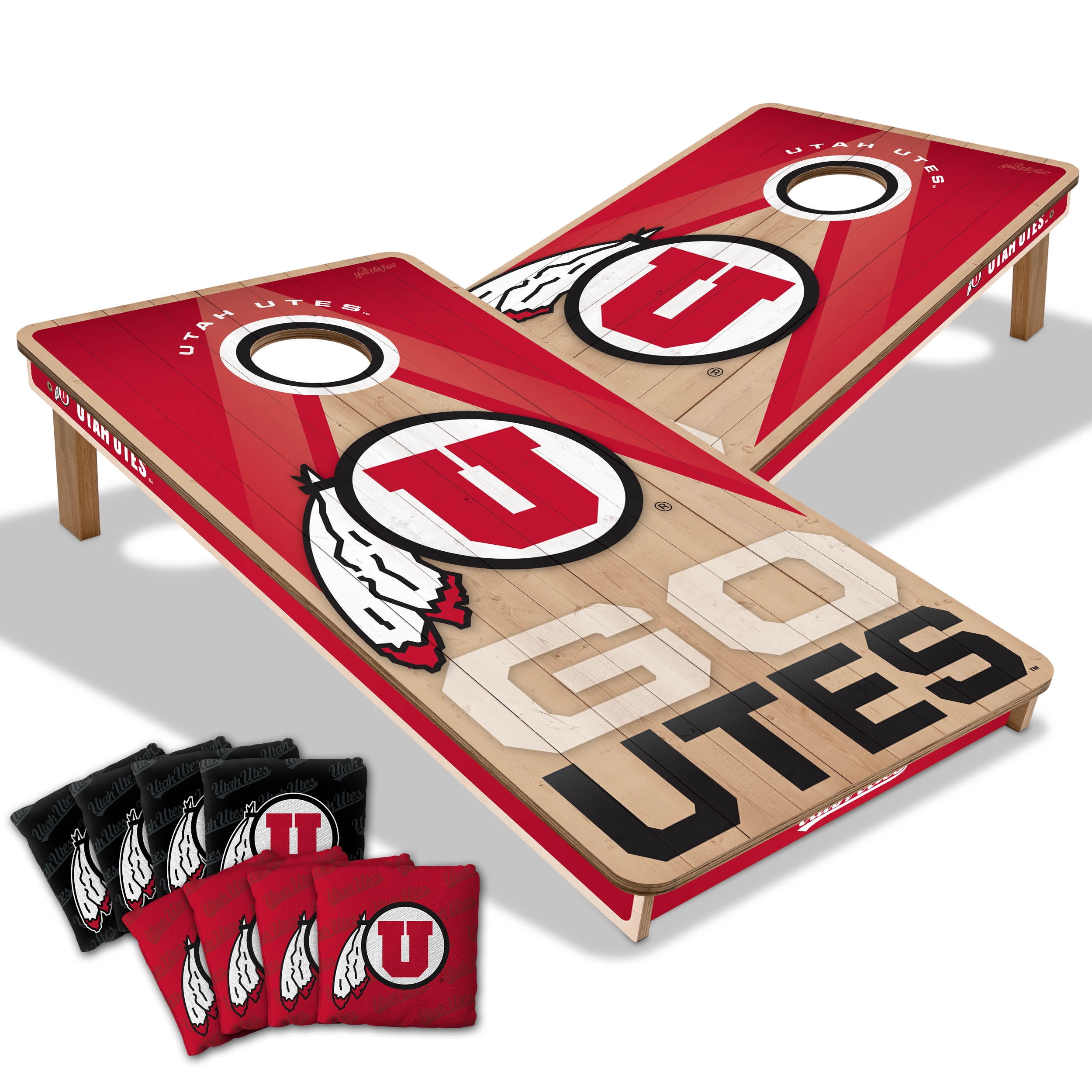 YouTheFan NCAA Utah Utes 2x4 Slogan Series Cornhole