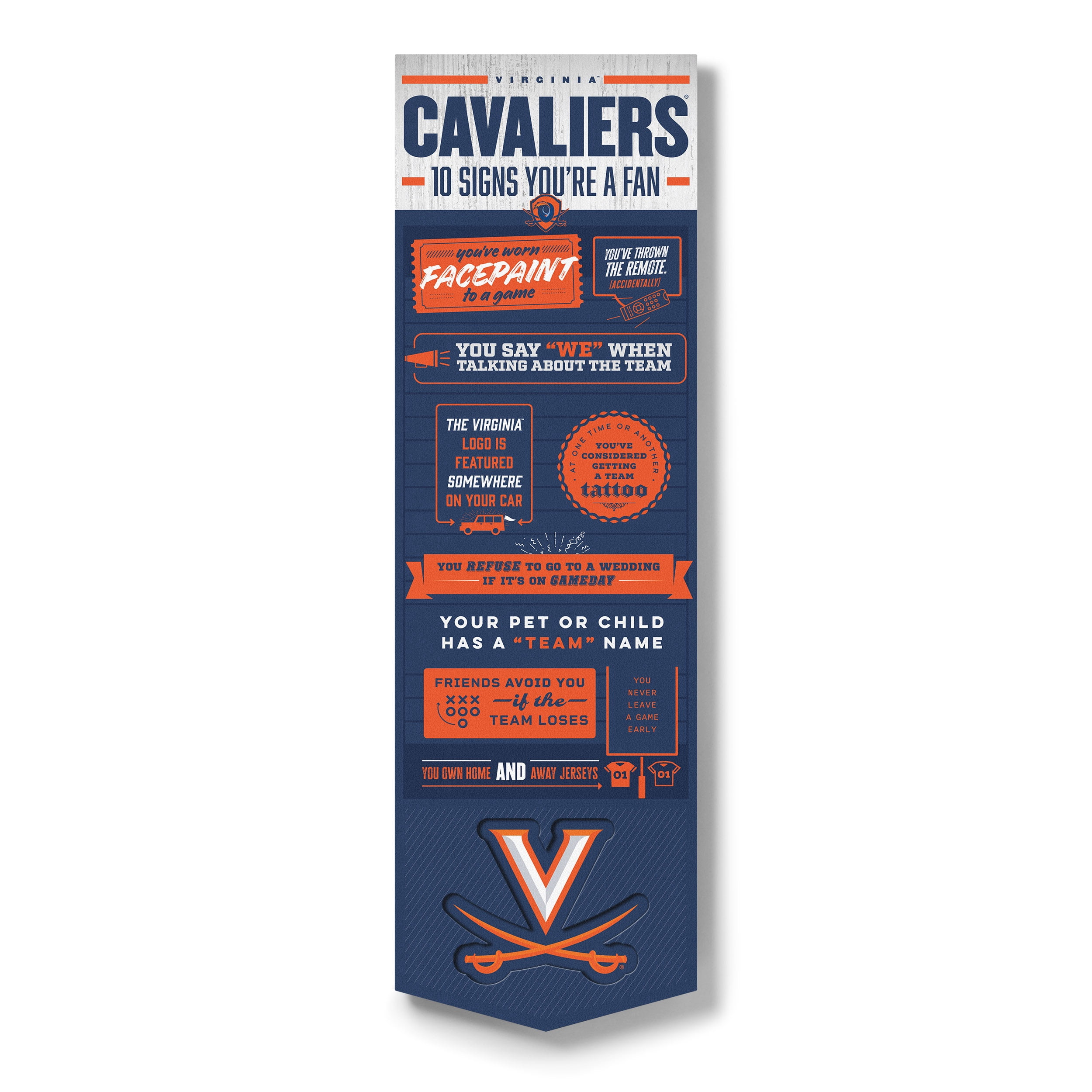 YouTheFan NCAA Virginia Cavaliers 3D Top 10 Wall Art