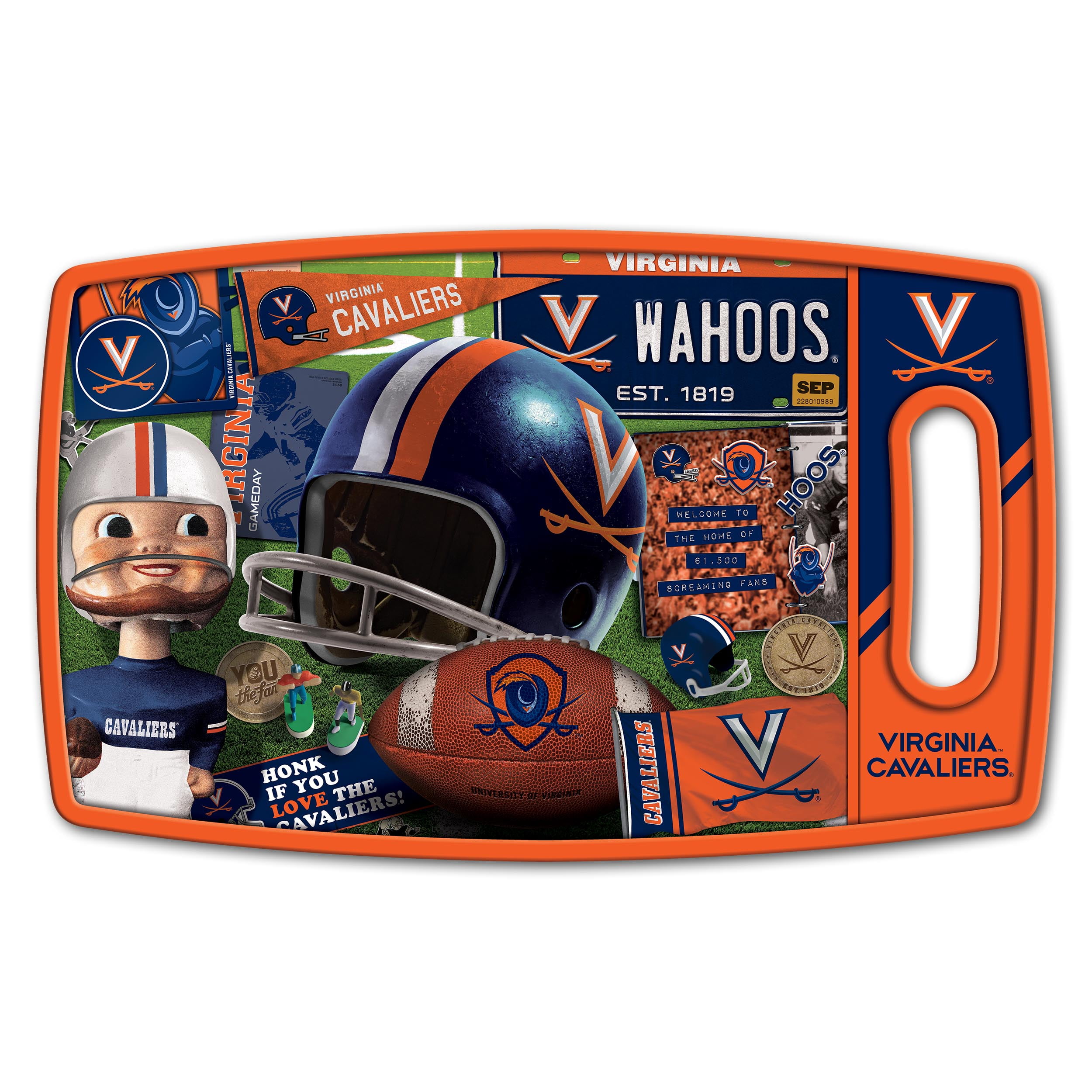 YouTheFan NCAA Virginia Cavaliers Retro Series Cutting Board