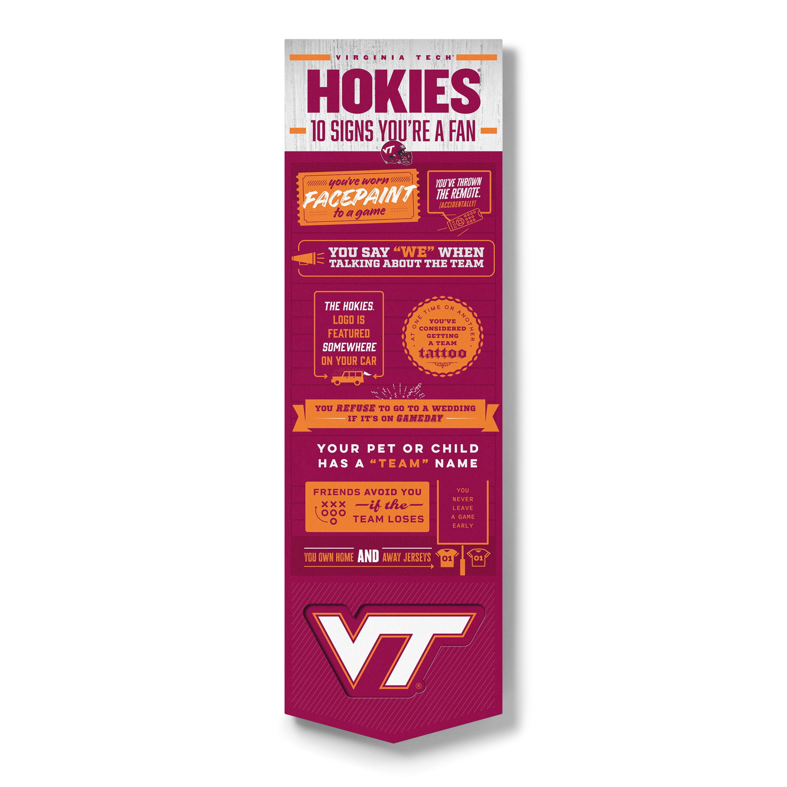 YouTheFan NCAA Virginia Tech Hokies 3D Top 10 Wall Art