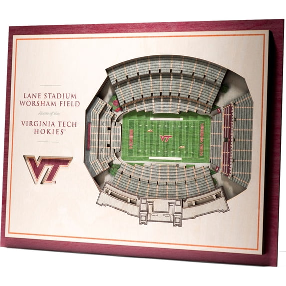 Virginia Tech Hokies 17'' x 13'' 5-Layer StadiumViews 3D Wall Art