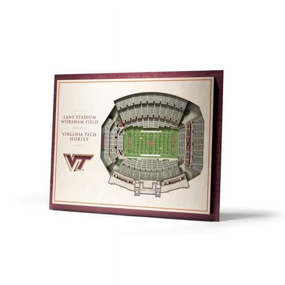 Virginia Tech Hokies 17'' x 13'' 5-Layer StadiumViews 3D Wall Art
